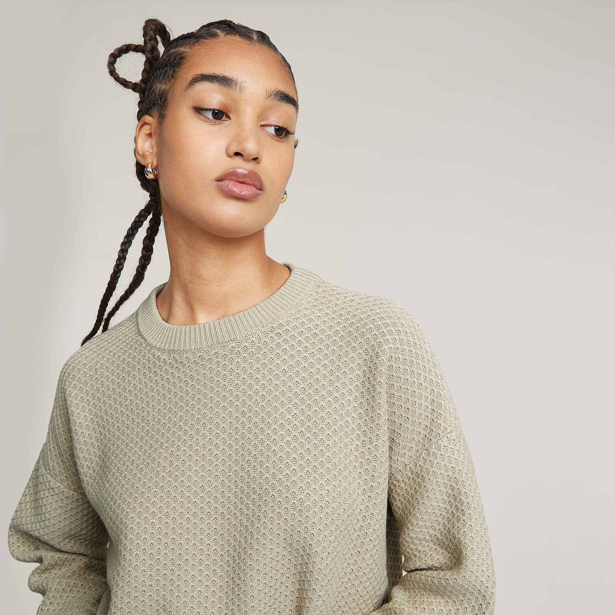 G-Star RAW Overdyed Structure Gebreide Trui Beige Dames