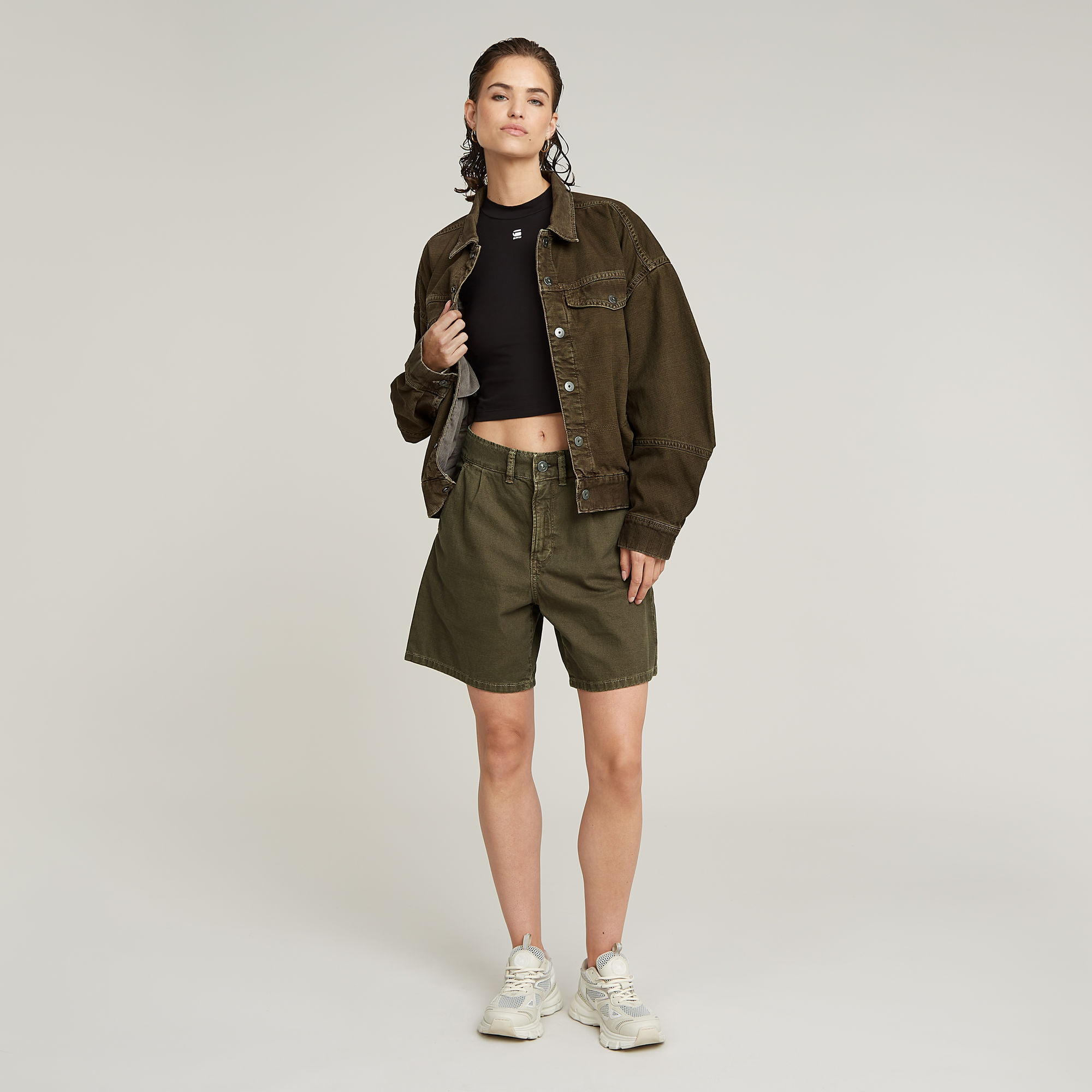 G-Star RAW Mock Slim Korte Top Zwart Dames