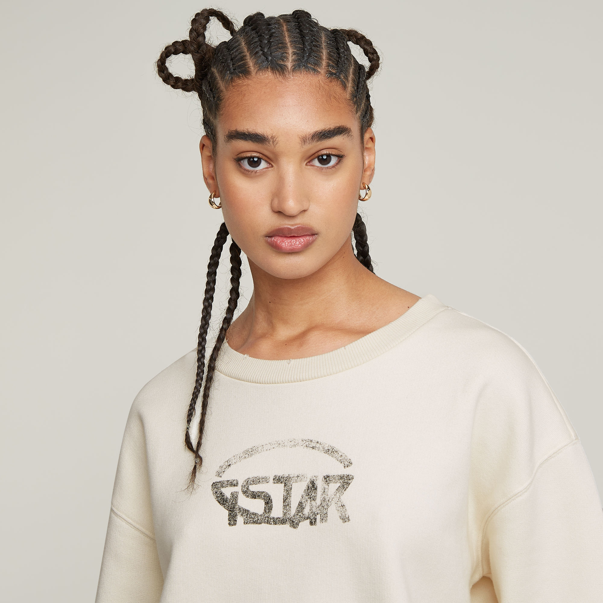G-Star RAW Logo Loose Sweater Wit Dames