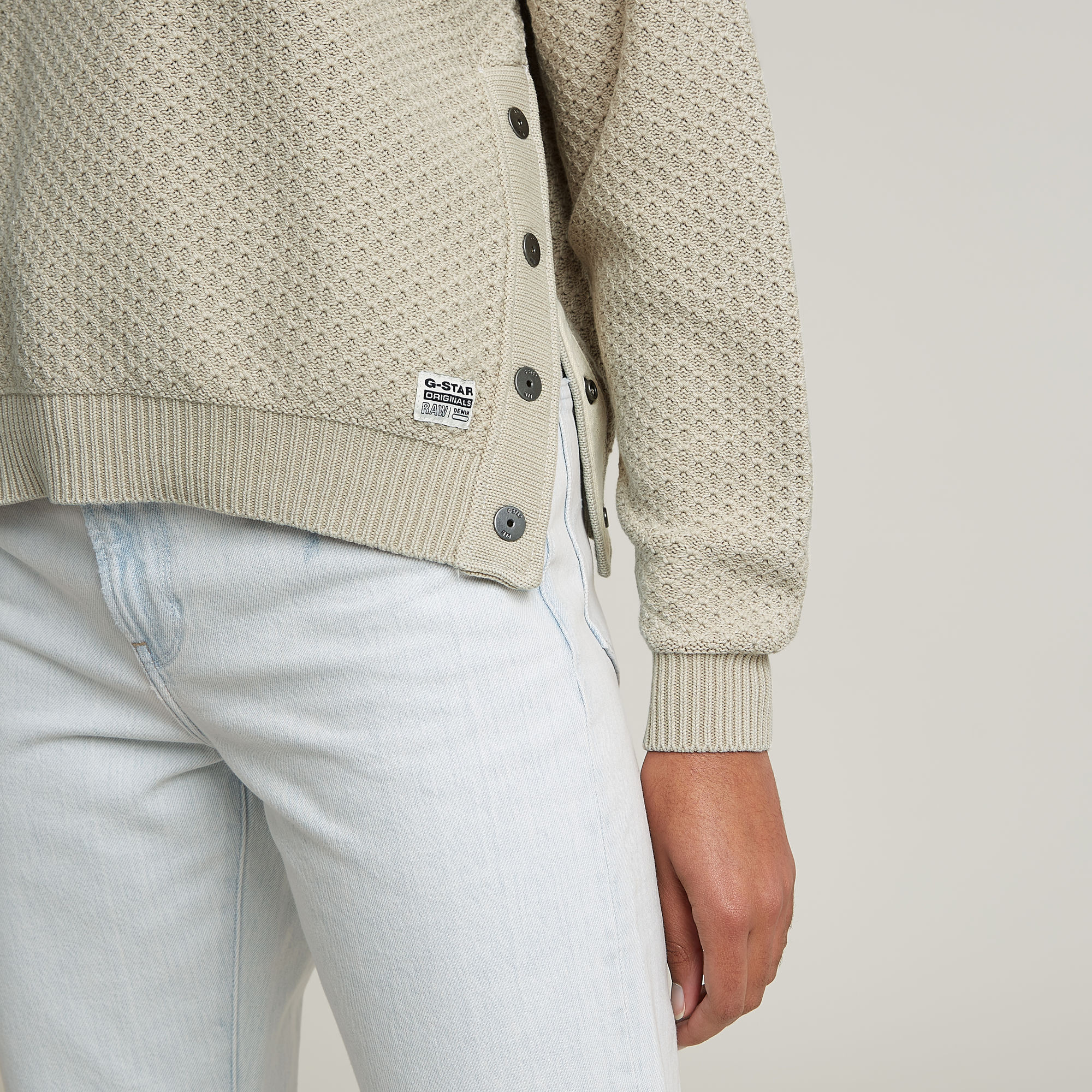 G-Star RAW Overdyed Structure Gebreide Trui Beige Dames