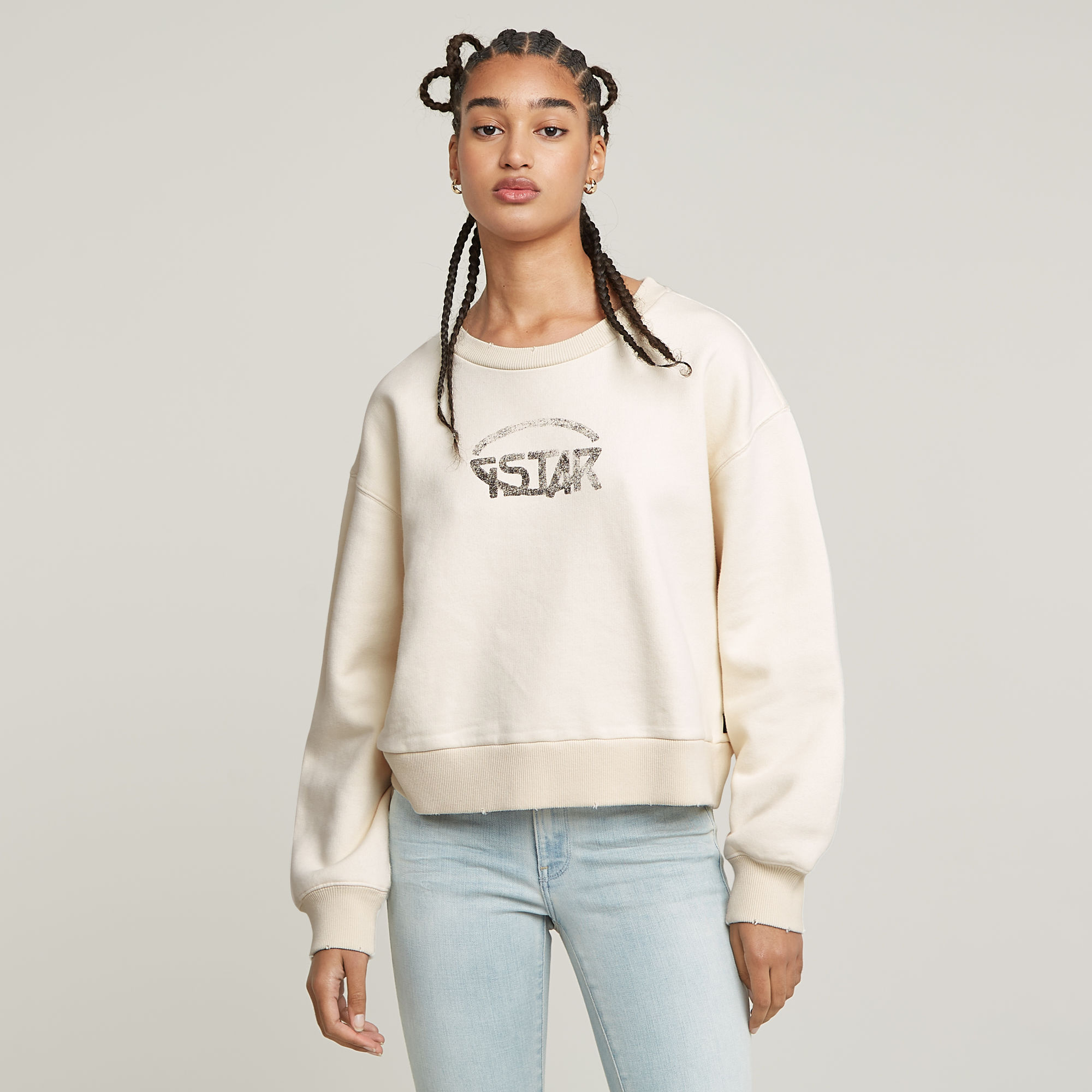 Logo Loose Sweatshirt - Weiß - Damen