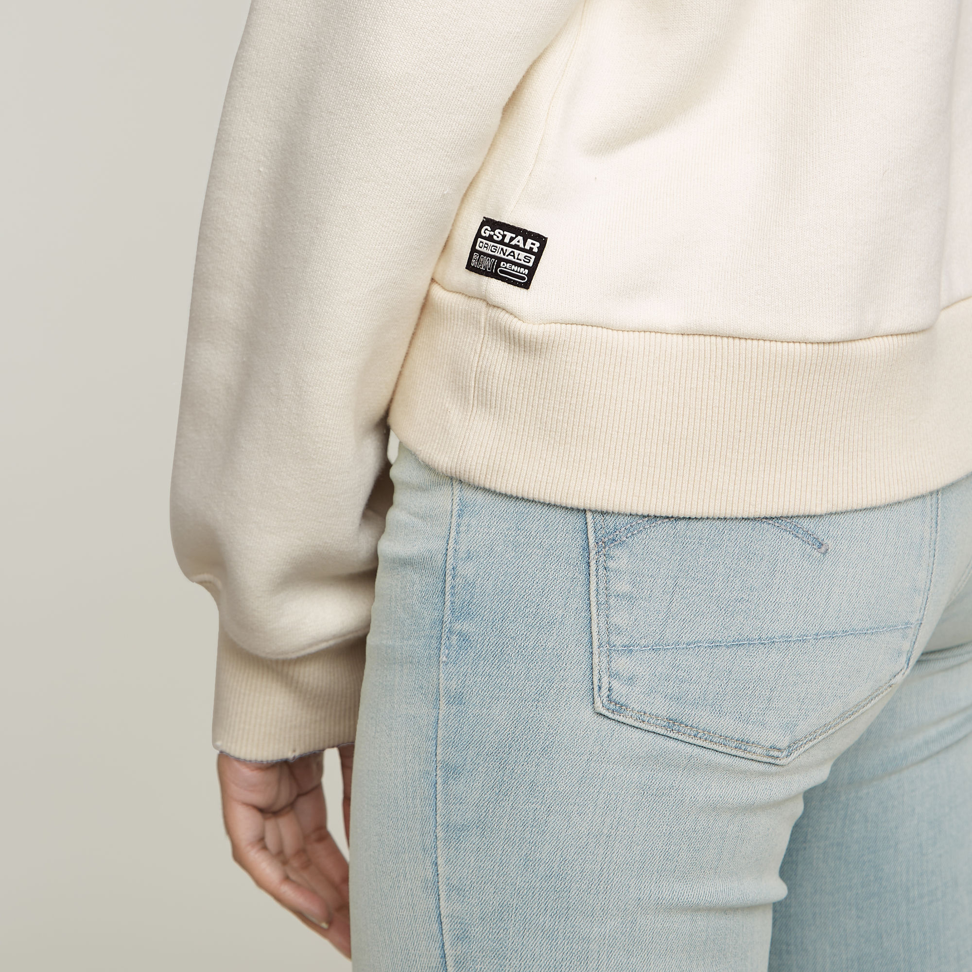 G-Star RAW Logo Loose Sweater Wit Dames