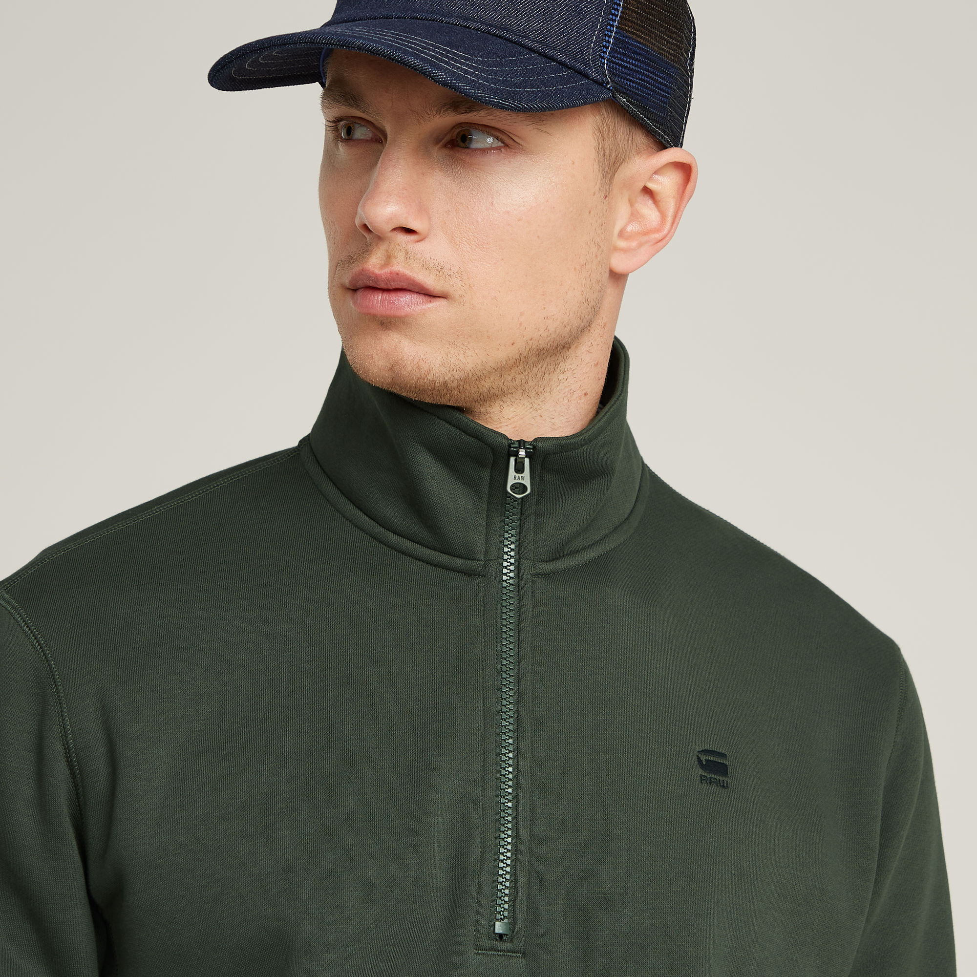 G-Star RAW Premium Core Half Zip Sweater Grijs Heren