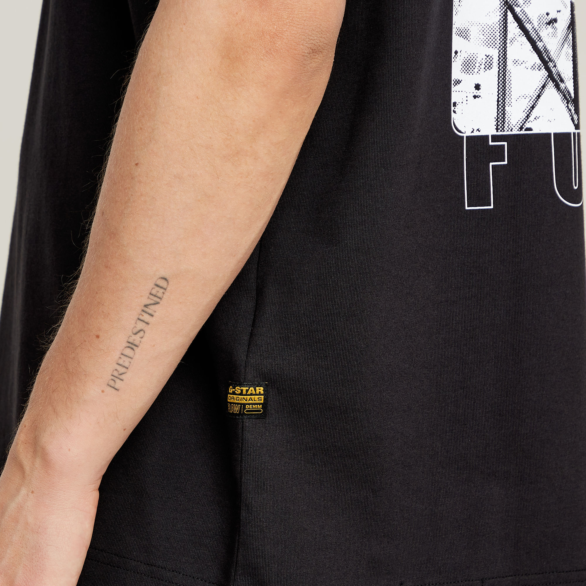 G-Star RAW Barcode Back Graphic Loose T-Shirt Zwart Heren