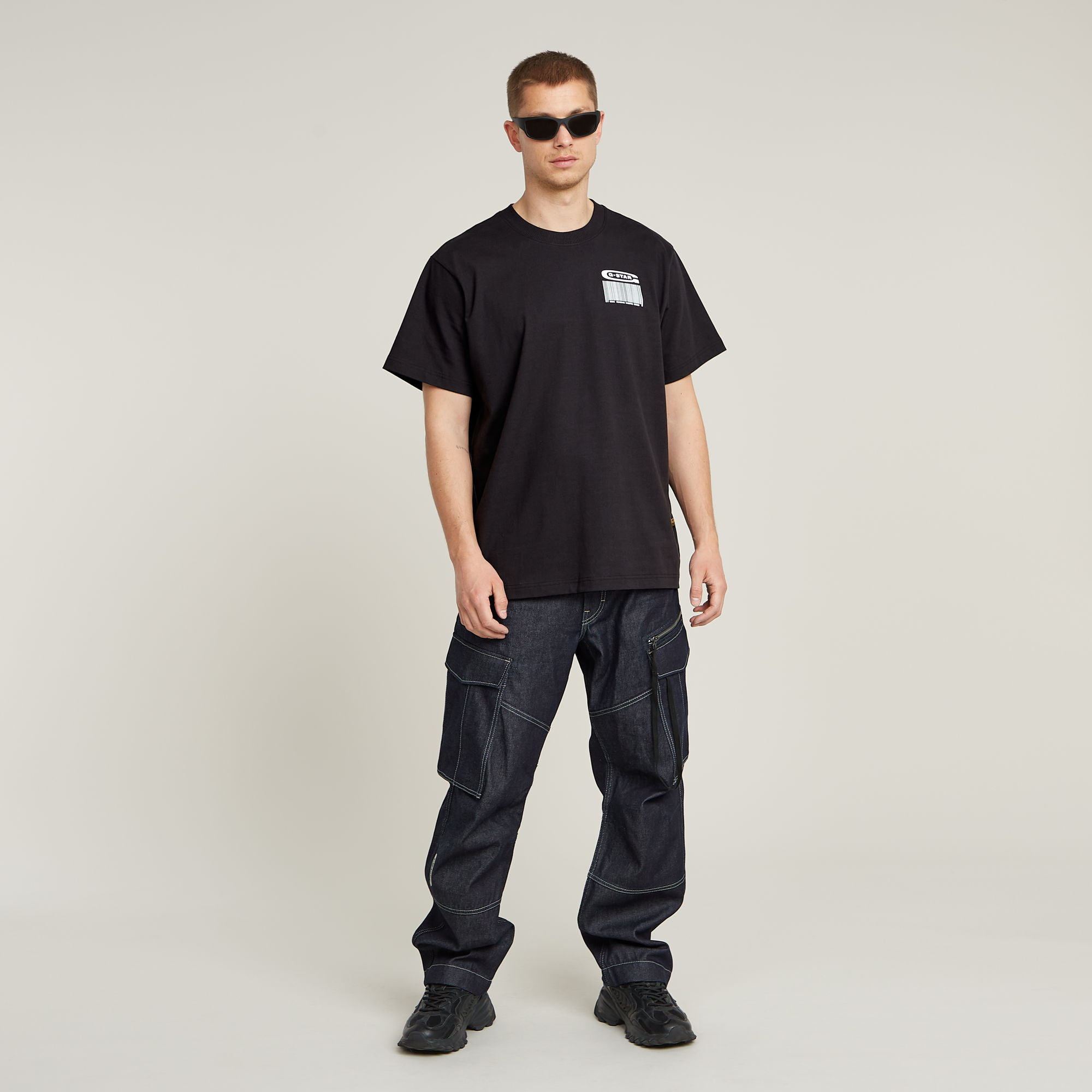 G-Star RAW Barcode Back Graphic Loose T-Shirt Zwart Heren