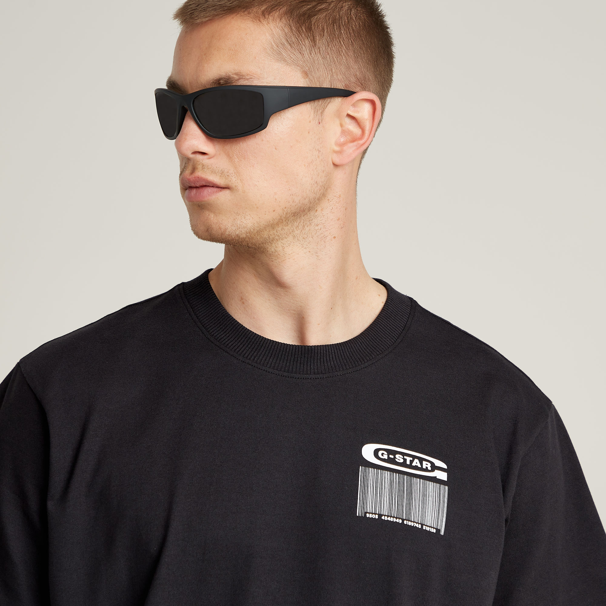 G-Star RAW Barcode Back Graphic Loose T-Shirt Zwart Heren