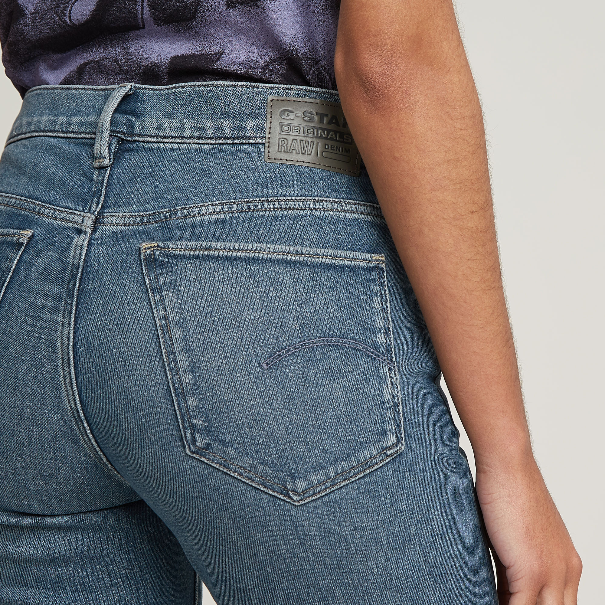 G-Star RAW Strace Straight Jeans Midden blauw Dames