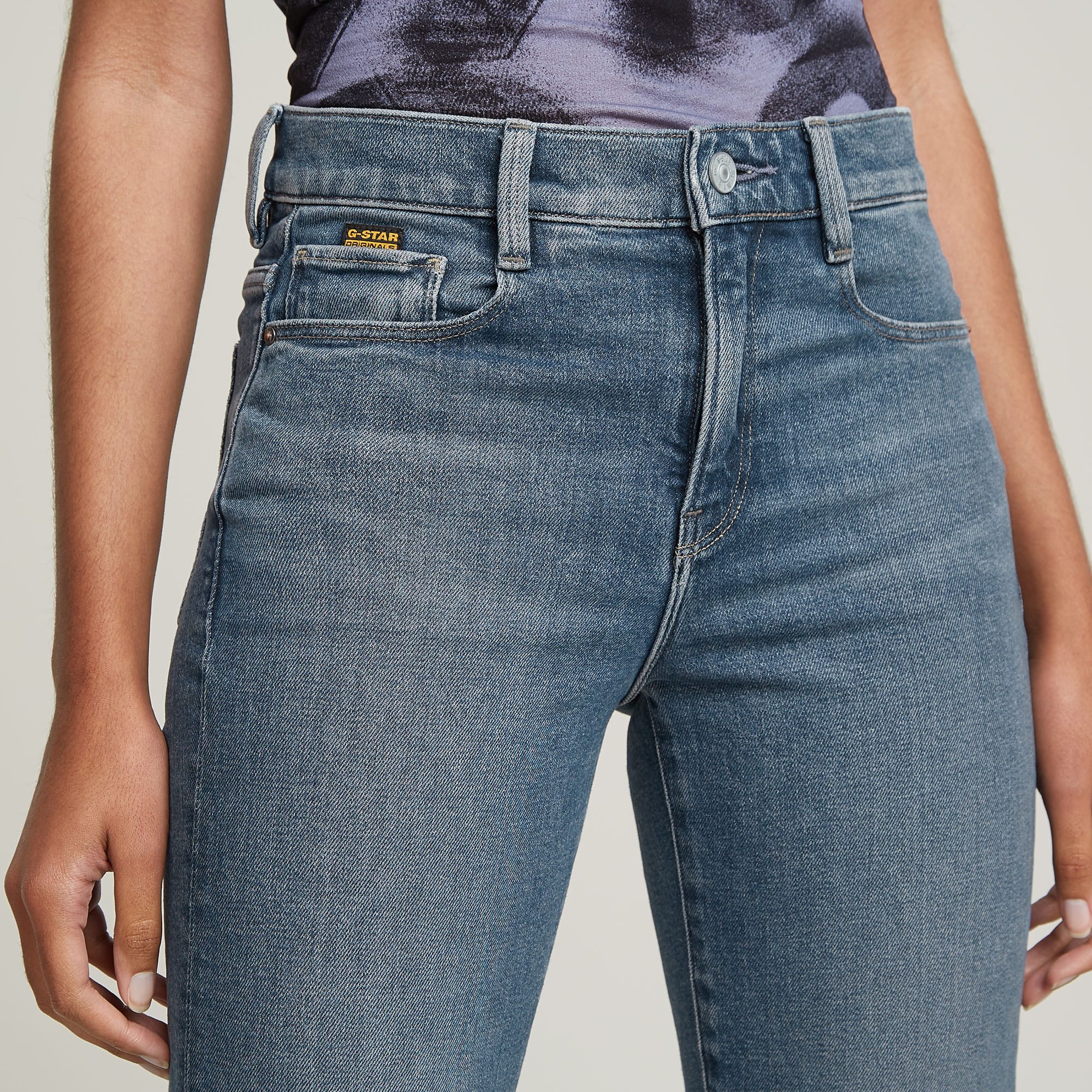 G-Star RAW Strace Straight Jeans Midden blauw Dames