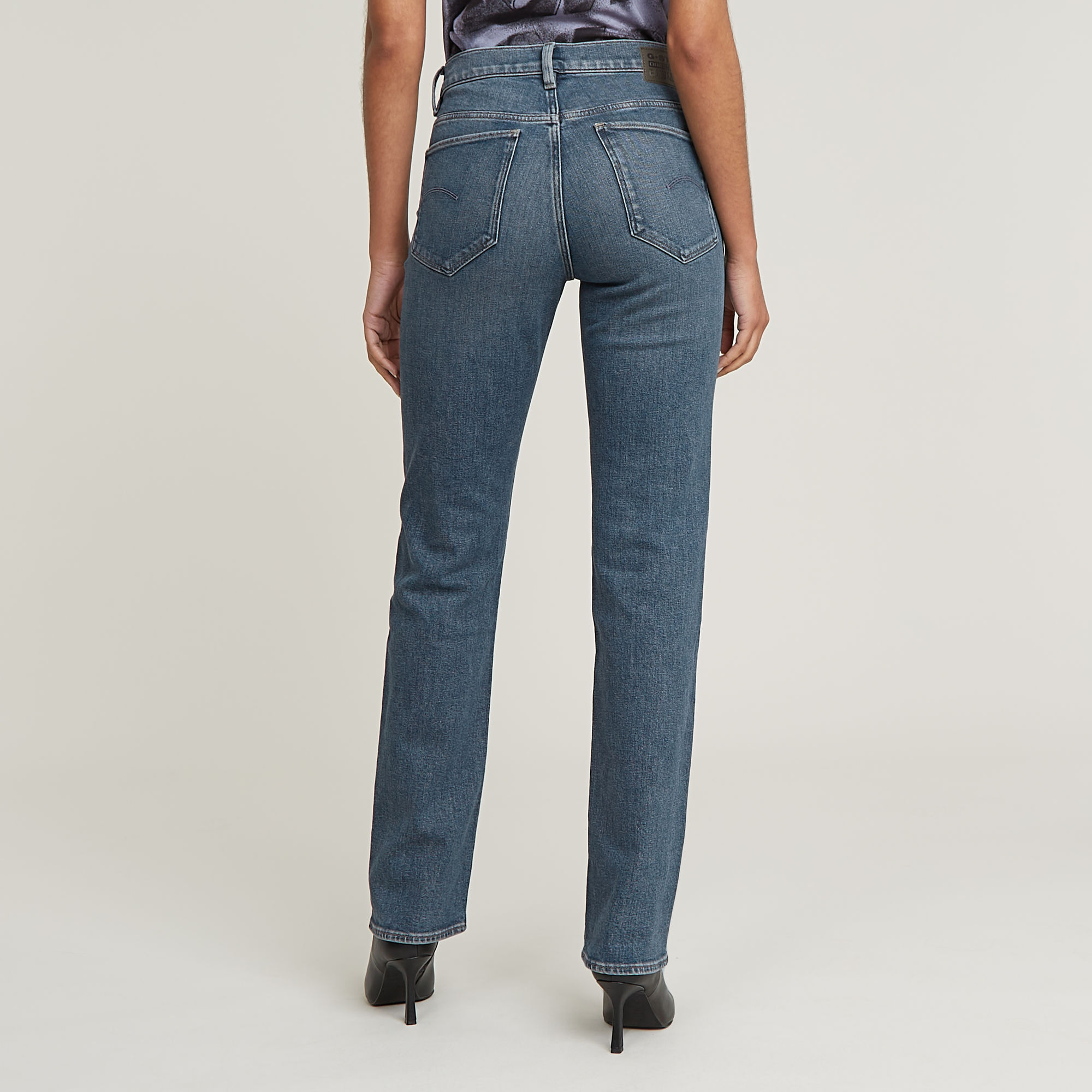 G-Star RAW Strace Straight Jeans Midden blauw Dames