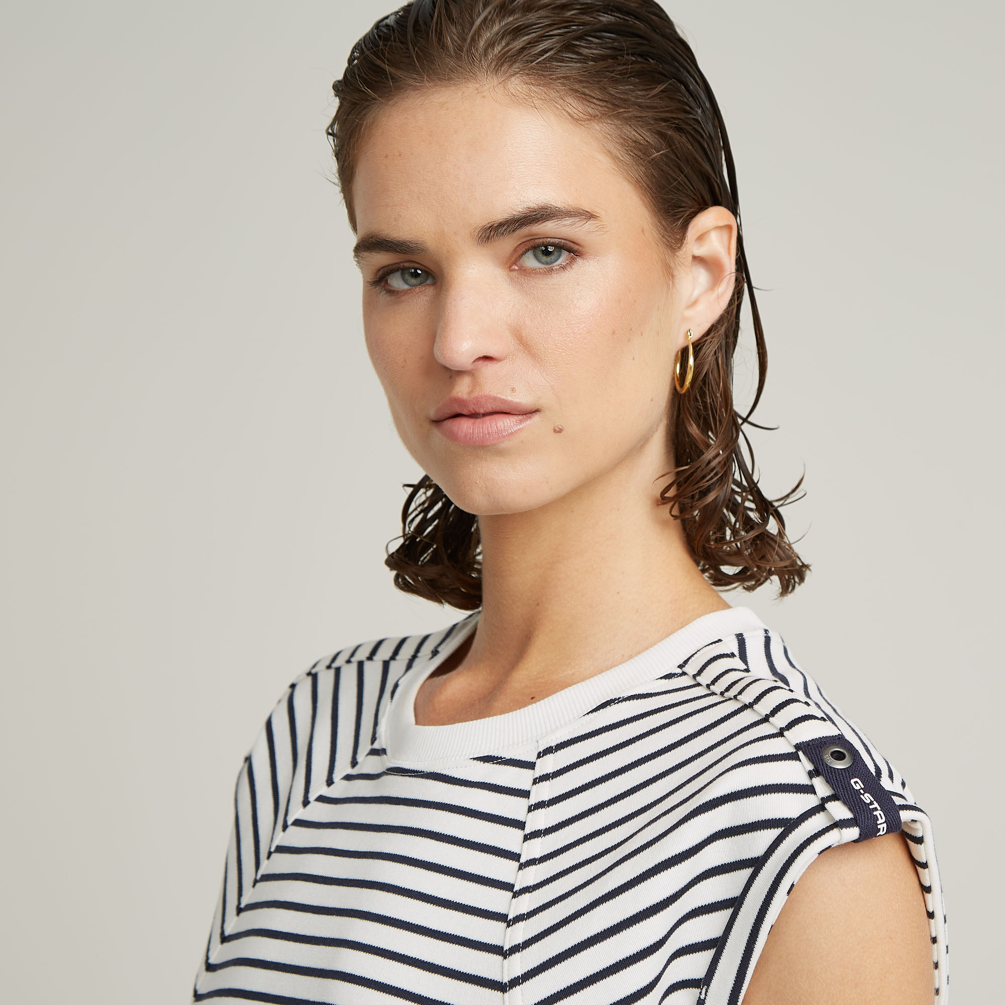 G-Star RAW Seam Detail Stripe Loose Top Meerkleurig Dames