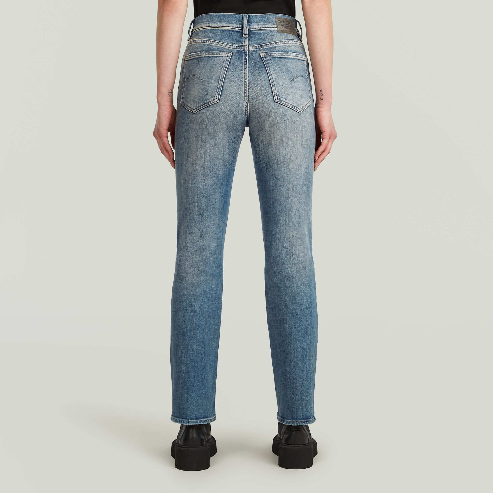 G-Star RAW Viktoria High Straight Jeans Midden blauw Dames