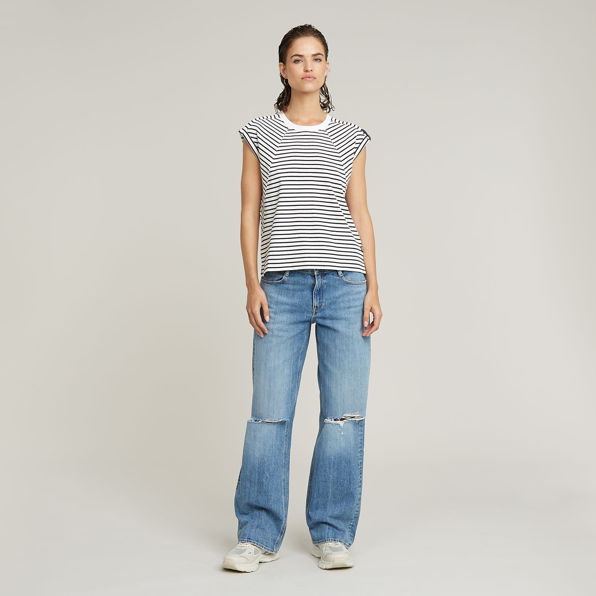 G-Star RAW Seam Detail Stripe Loose Top Meerkleurig Dames
