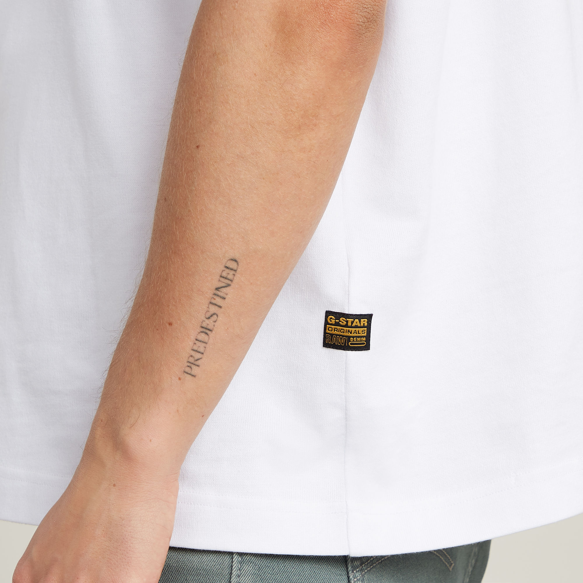 G-Star RAW Barcode Boxy T-Shirt Wit Heren