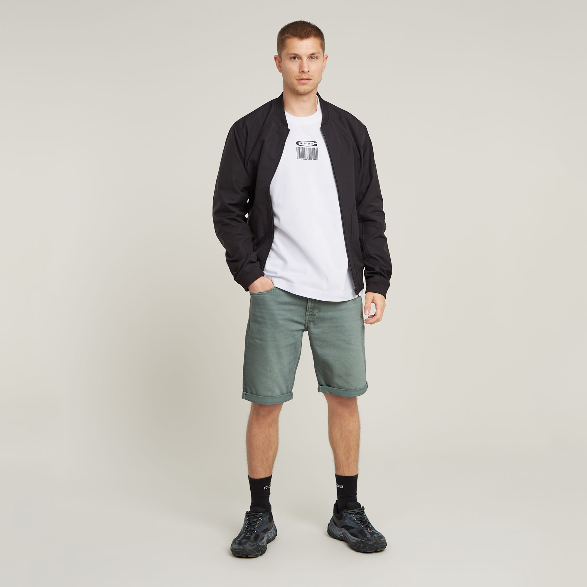 G-Star RAW Barcode Boxy T-Shirt Wit Heren