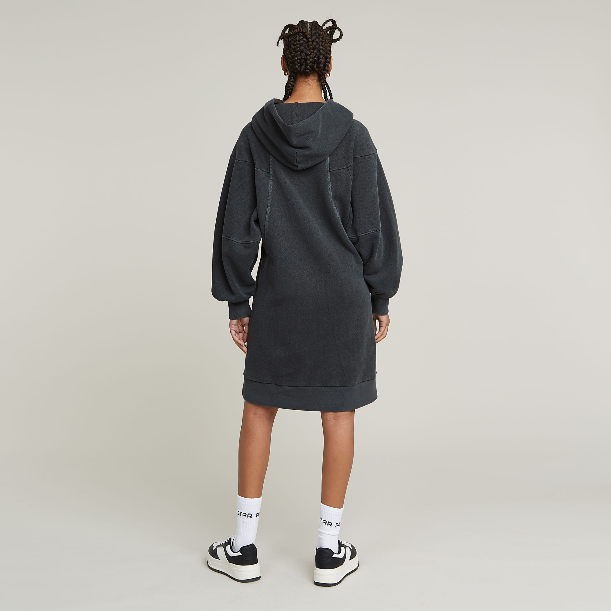 G-Star RAW Overdyed Hoodie Jurk Zwart Dames