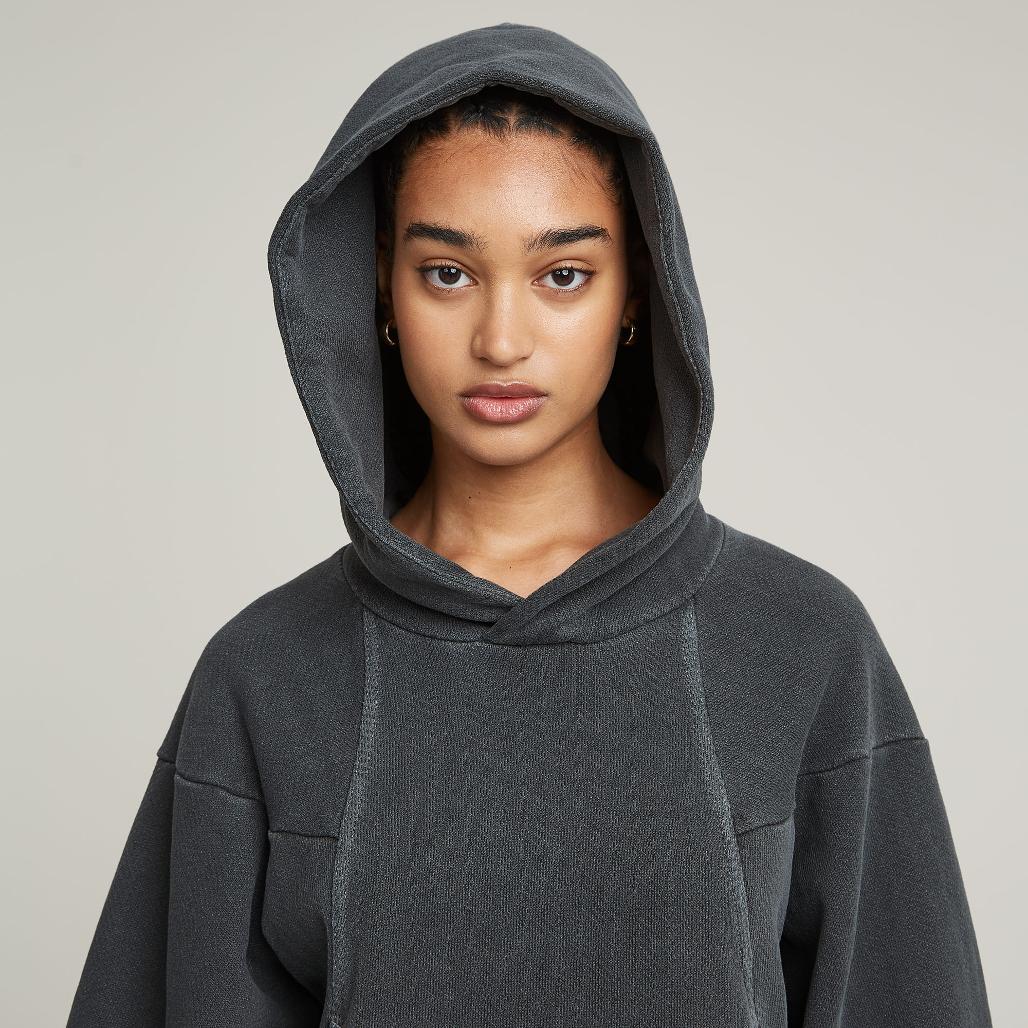 G-Star RAW Overdyed Hoodie Jurk Zwart Dames