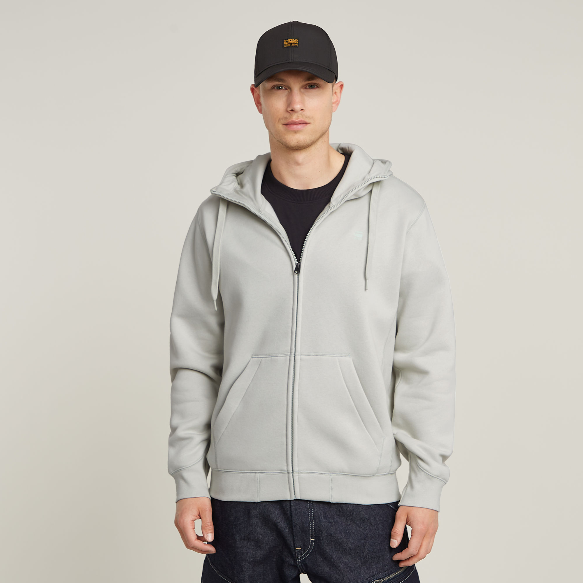 Premium Core Zip Thru Hoodie - Grau - Herren