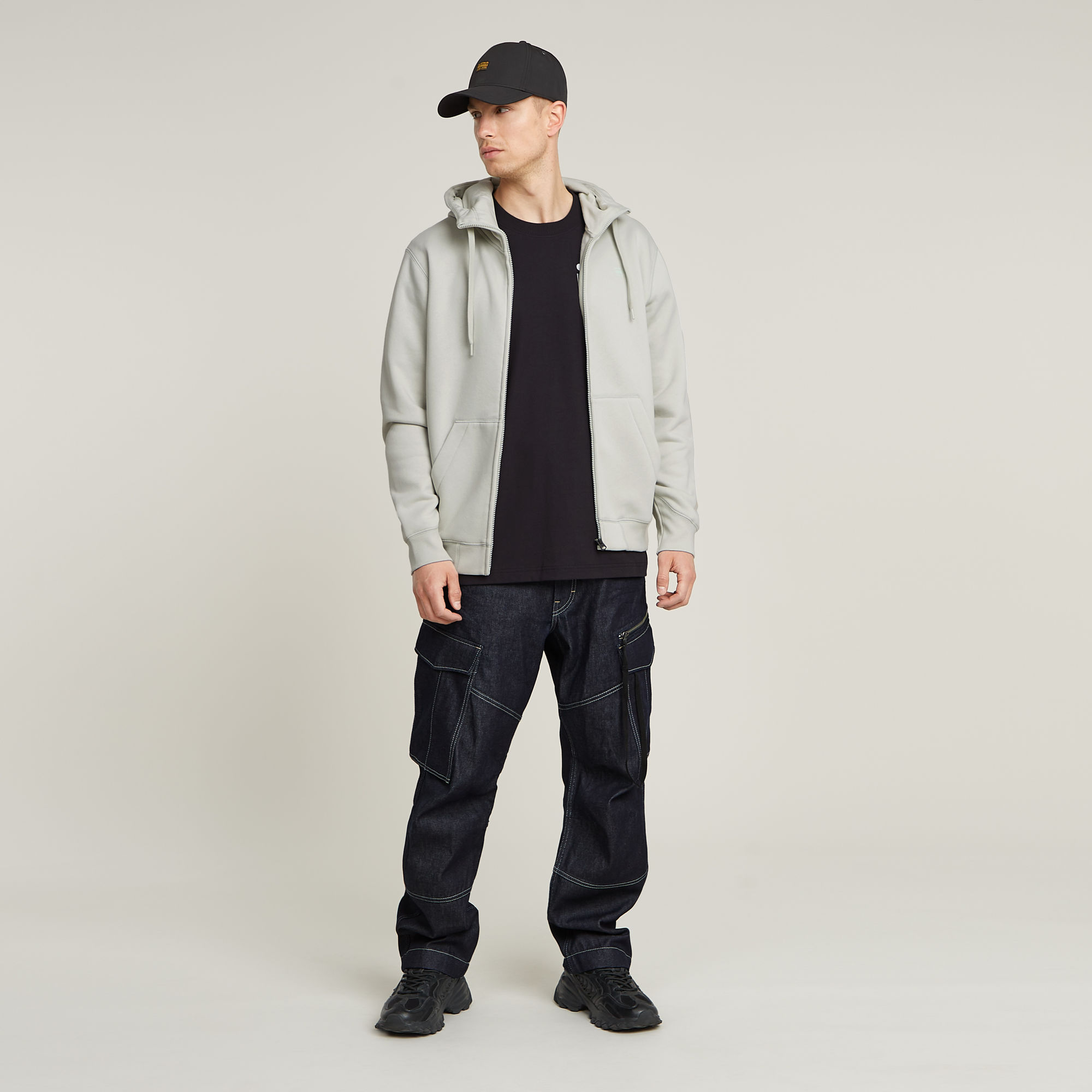 G-Star RAW Premium Core Hoodie Met Rits Grijs Heren