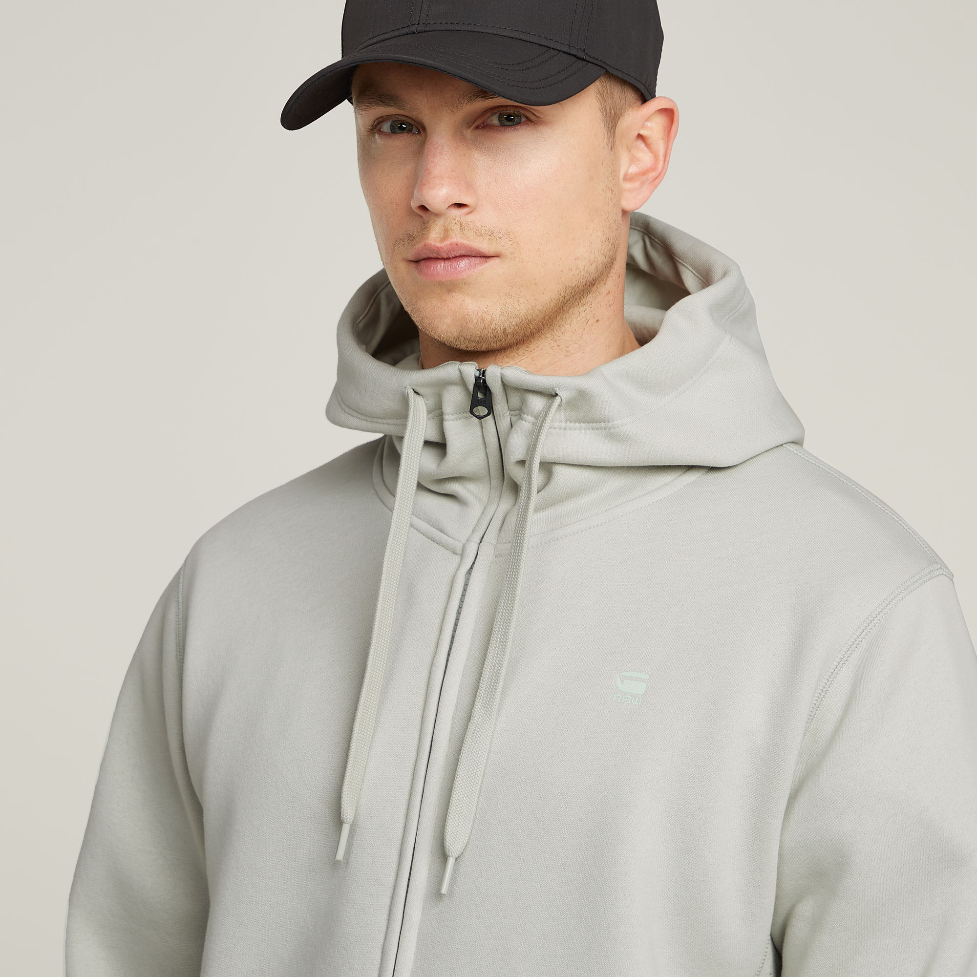 G-Star RAW Premium Core Hoodie Met Rits Grijs Heren