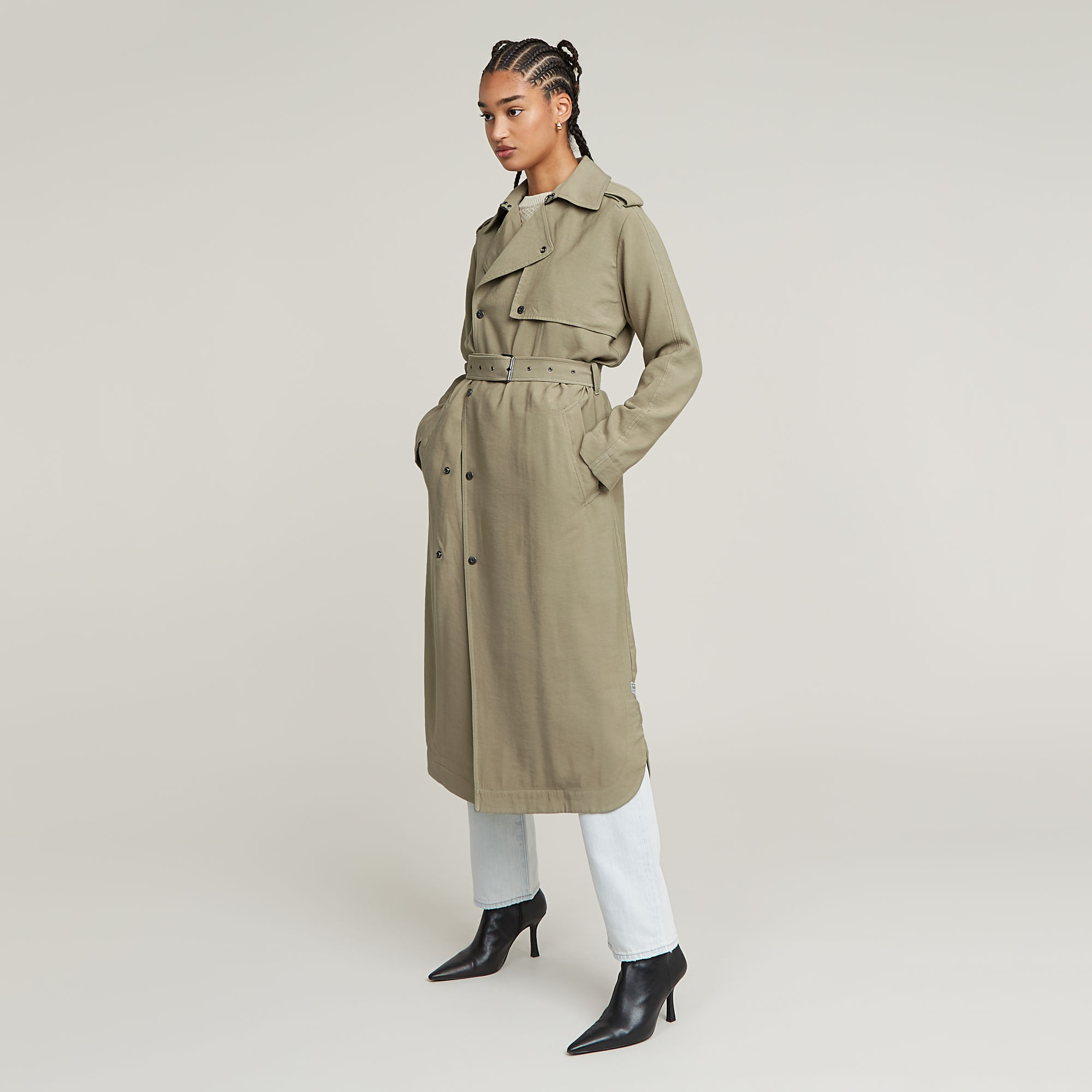 G-Star RAW Fluid Trenchcoat Groen Dames