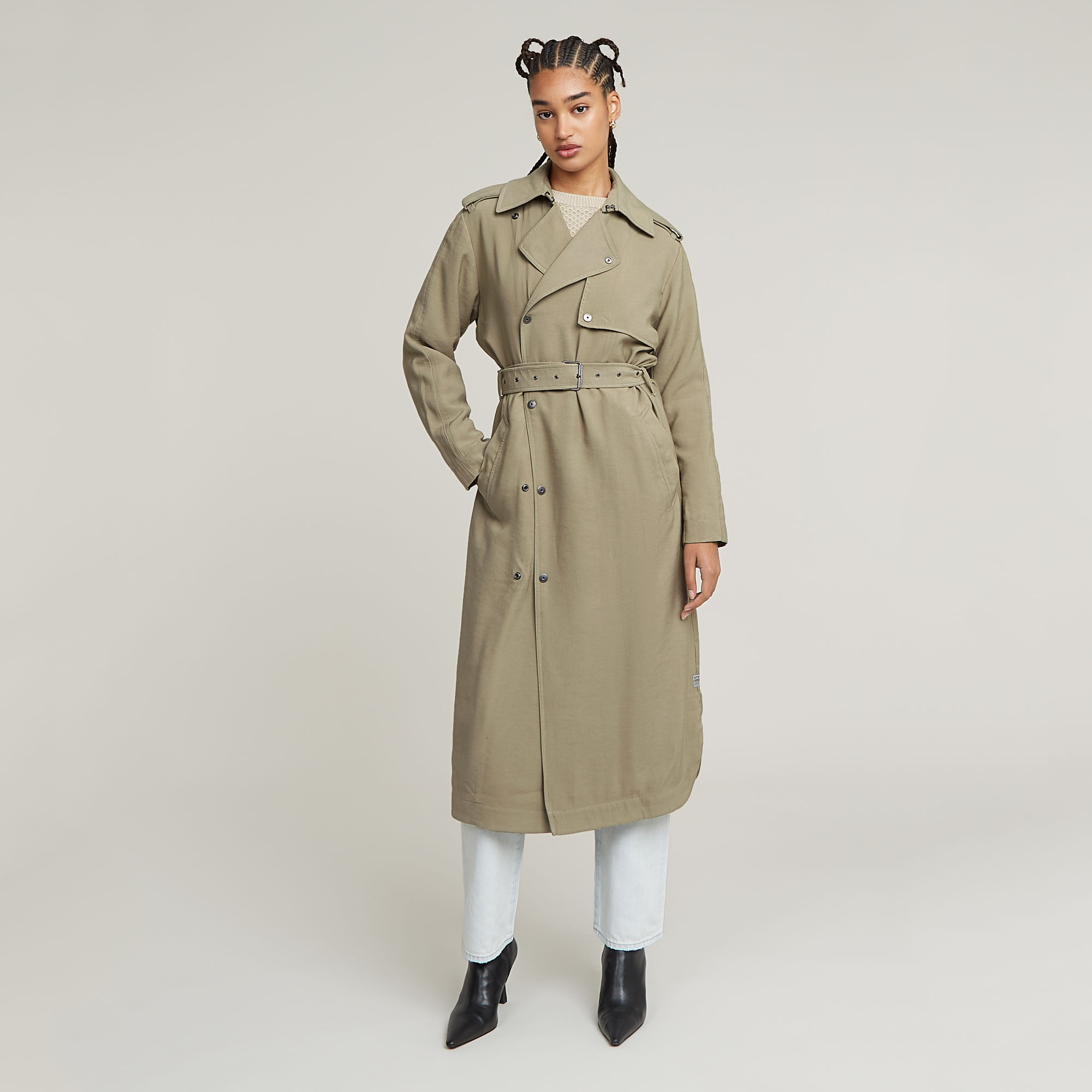 

Fluid Trench Coat - Green - Women