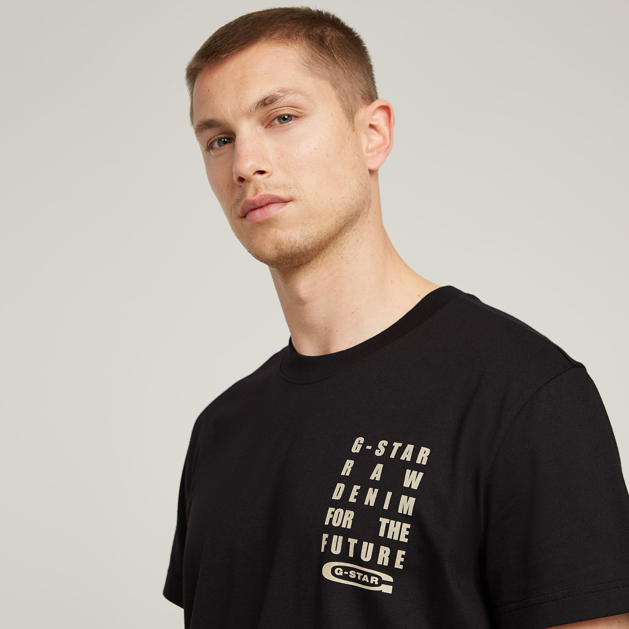 G-Star RAW Text Chest T-Shirt Zwart Heren