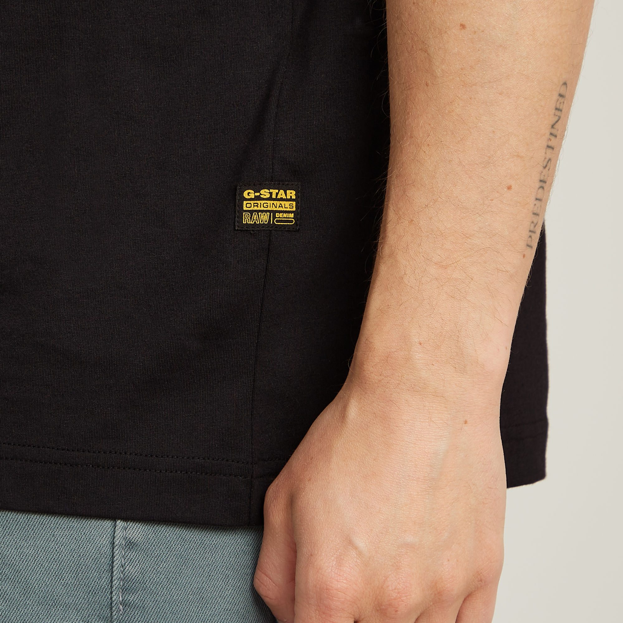 G-Star RAW Text Chest T-Shirt Zwart Heren
