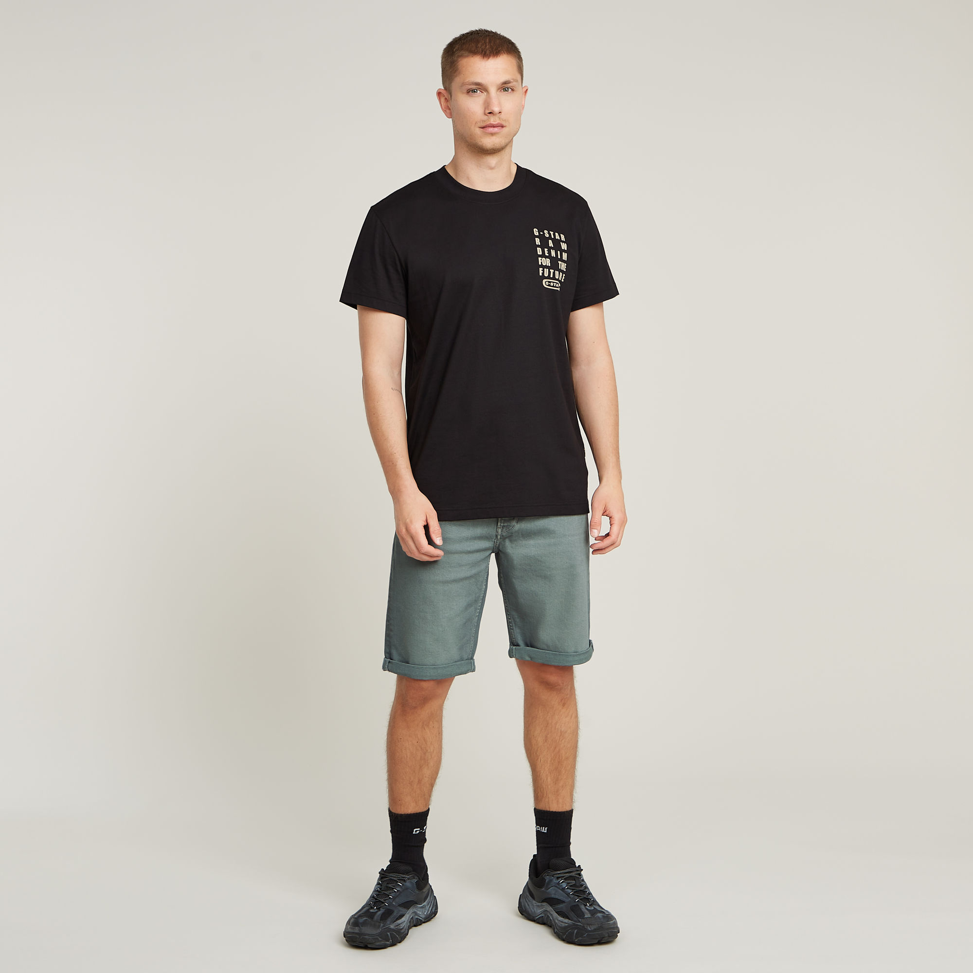 G-Star RAW Text Chest T-Shirt Zwart Heren