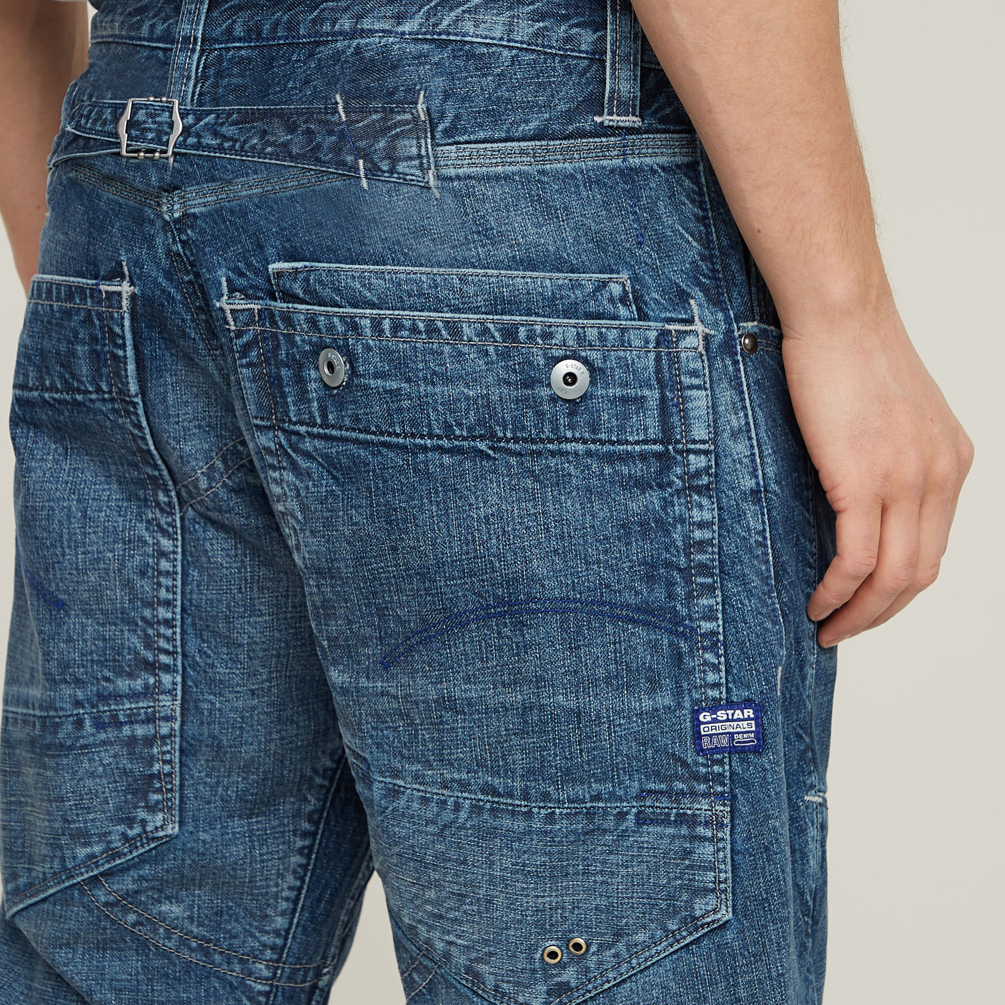 G-Star RAW G-STAR Origins Bend 3D Loose Selvedge Jeans Donkerblauw Heren