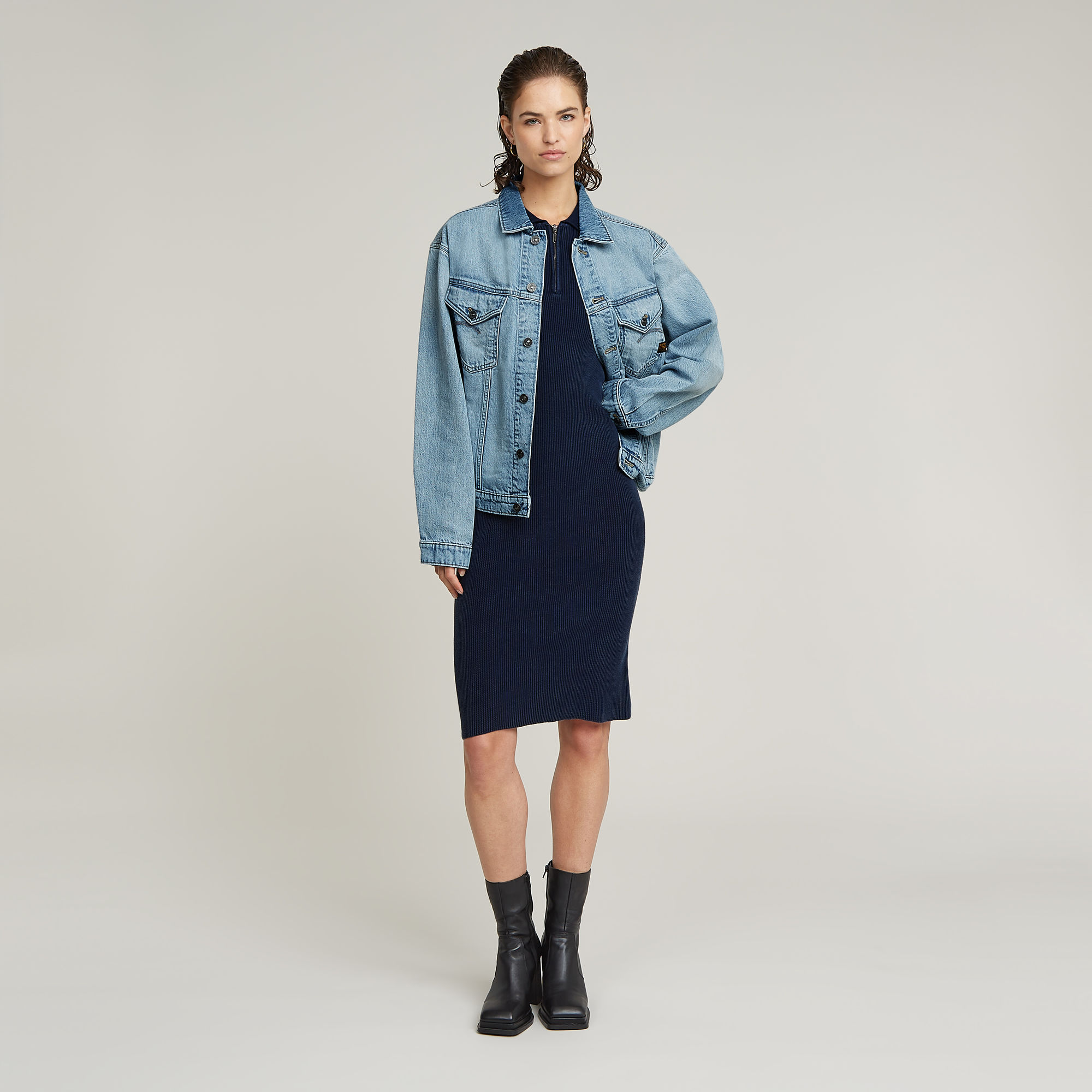 G-Star RAW Relaxed Denim Jack Lichtblauw Dames