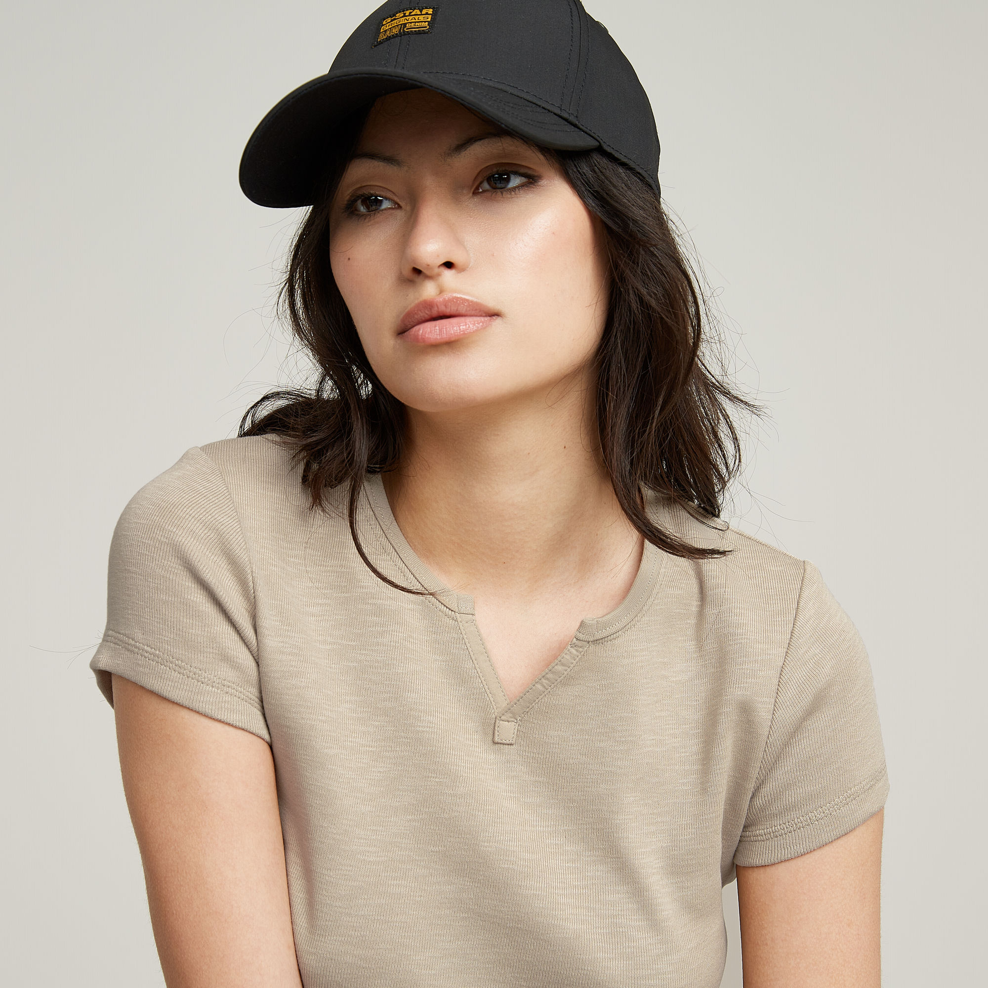 G-Star RAW Micro Placket Slim Top Beige Dames