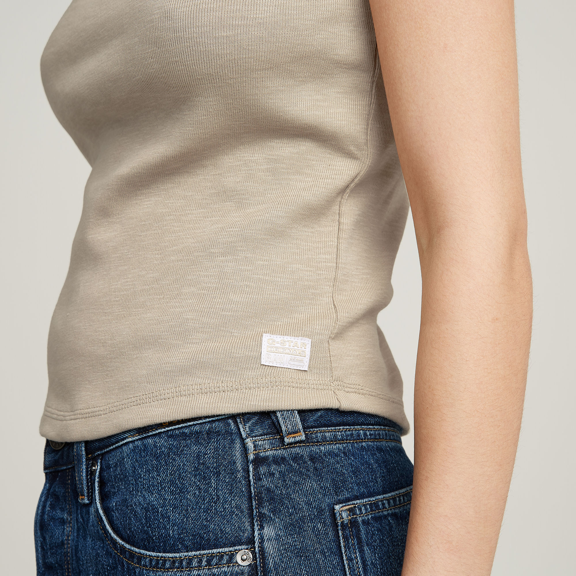 G-Star RAW Micro Placket Slim Top Beige Dames