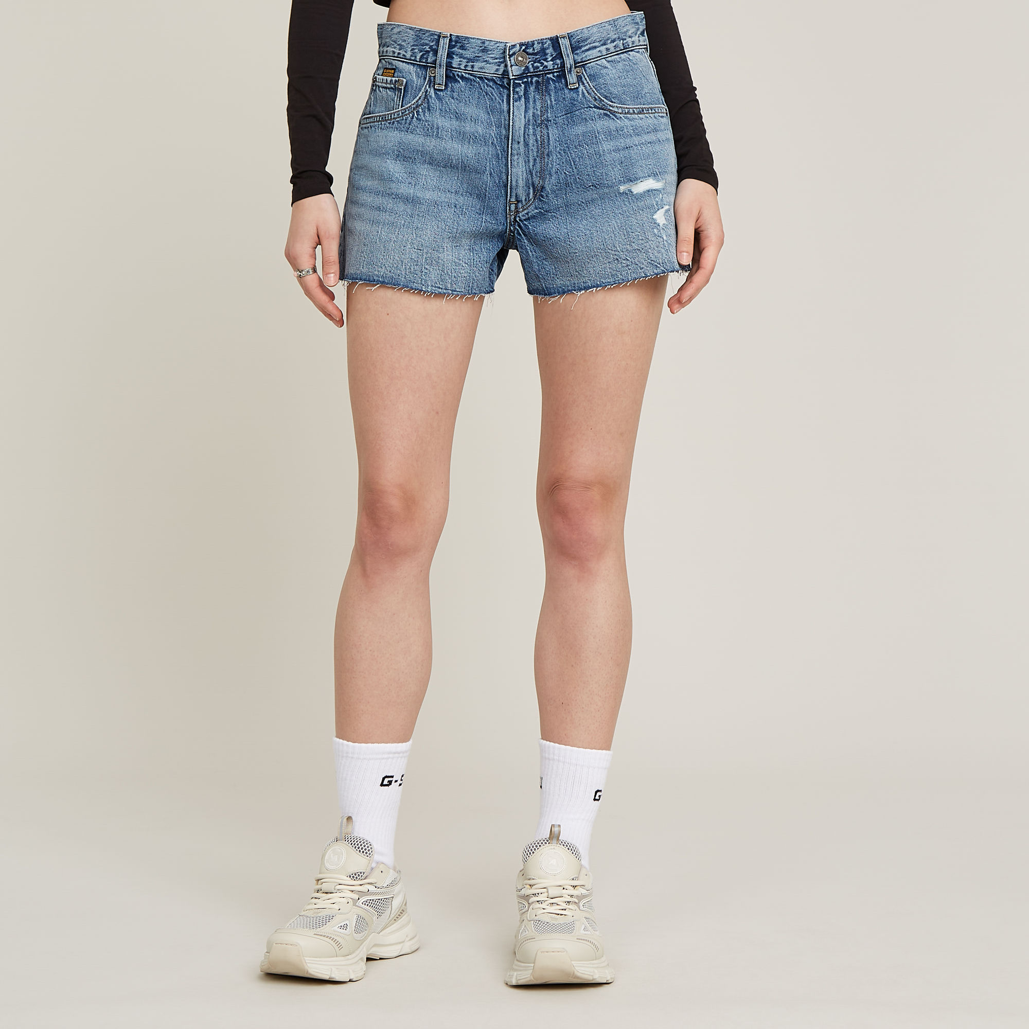 G-Star RAW True Denim Short Raw Edge - Midden blauw - Dames