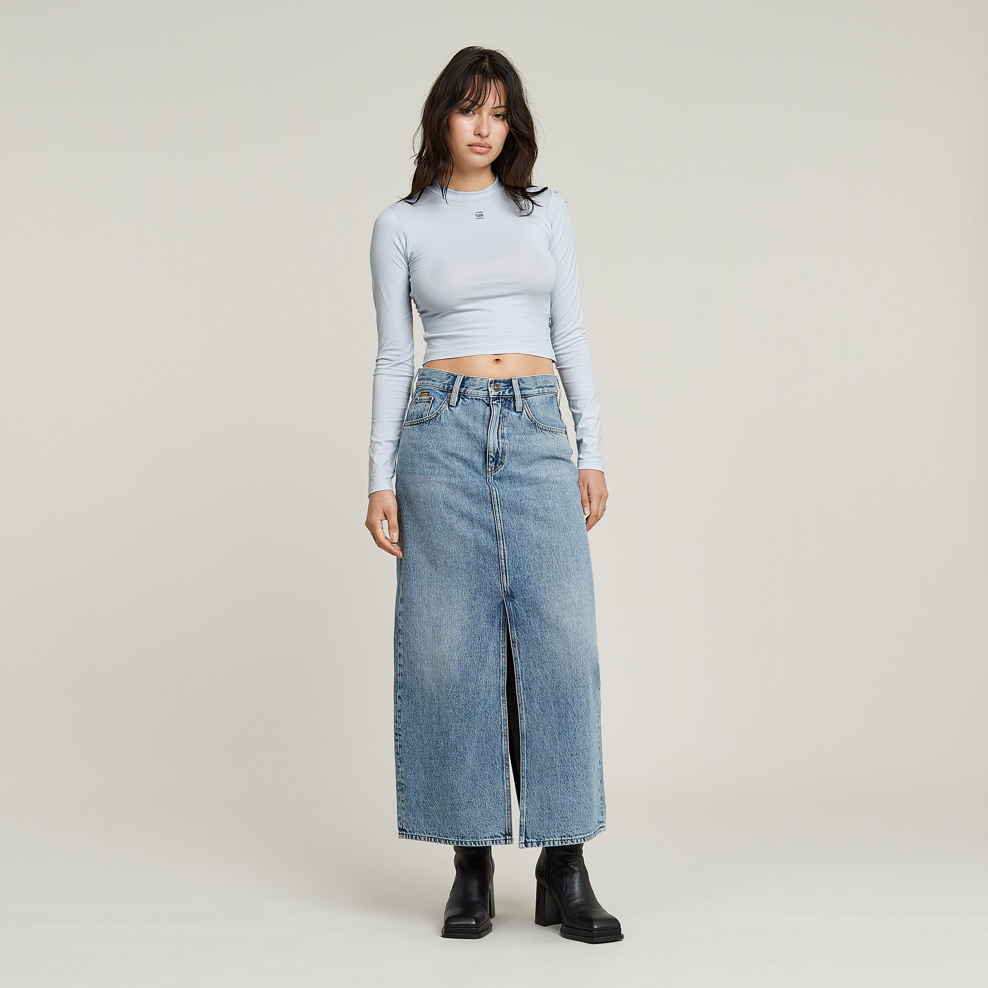 G-Star RAW Viktoria Lange Rok Midden blauw Dames
