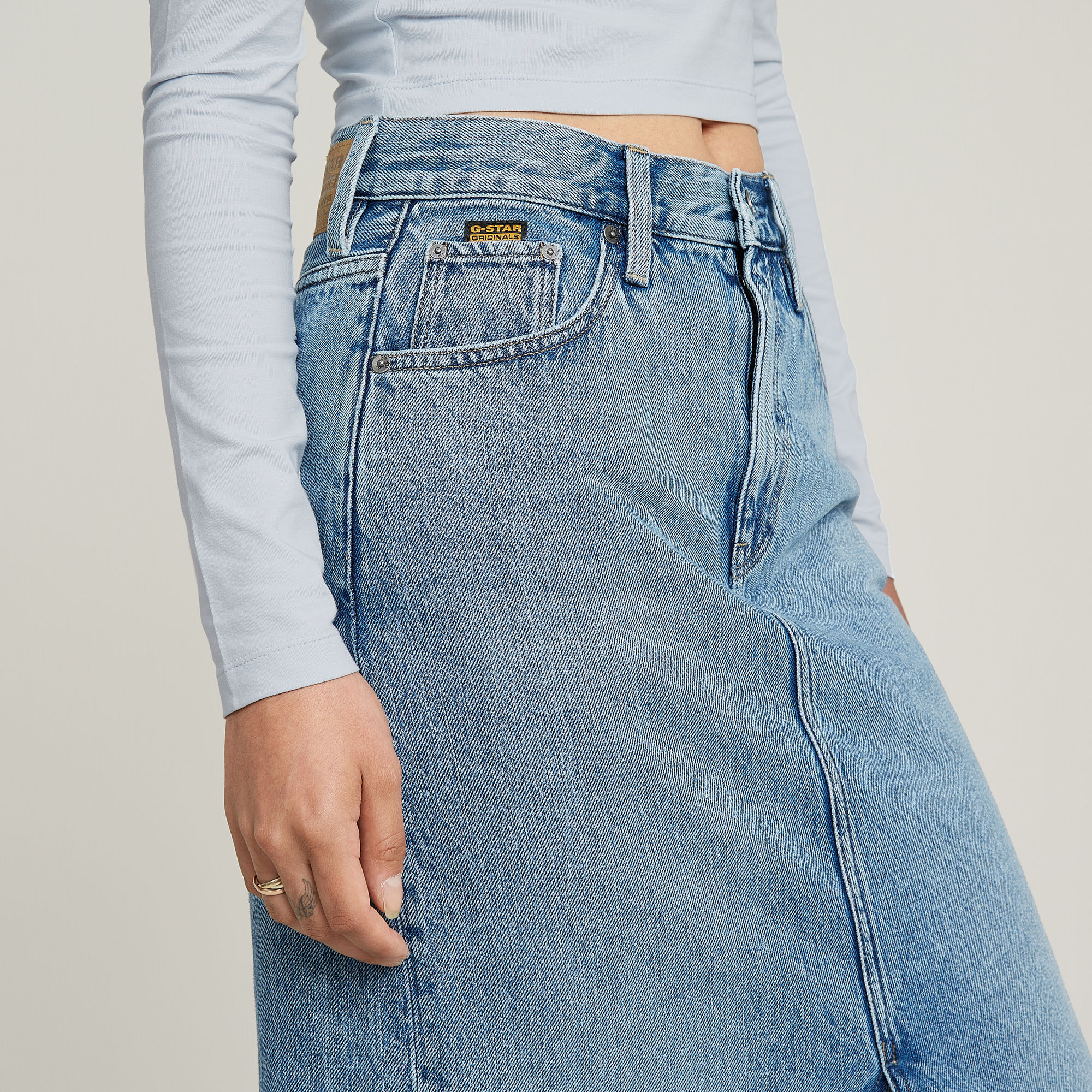 G-Star RAW Viktoria Lange Rok Midden blauw Dames
