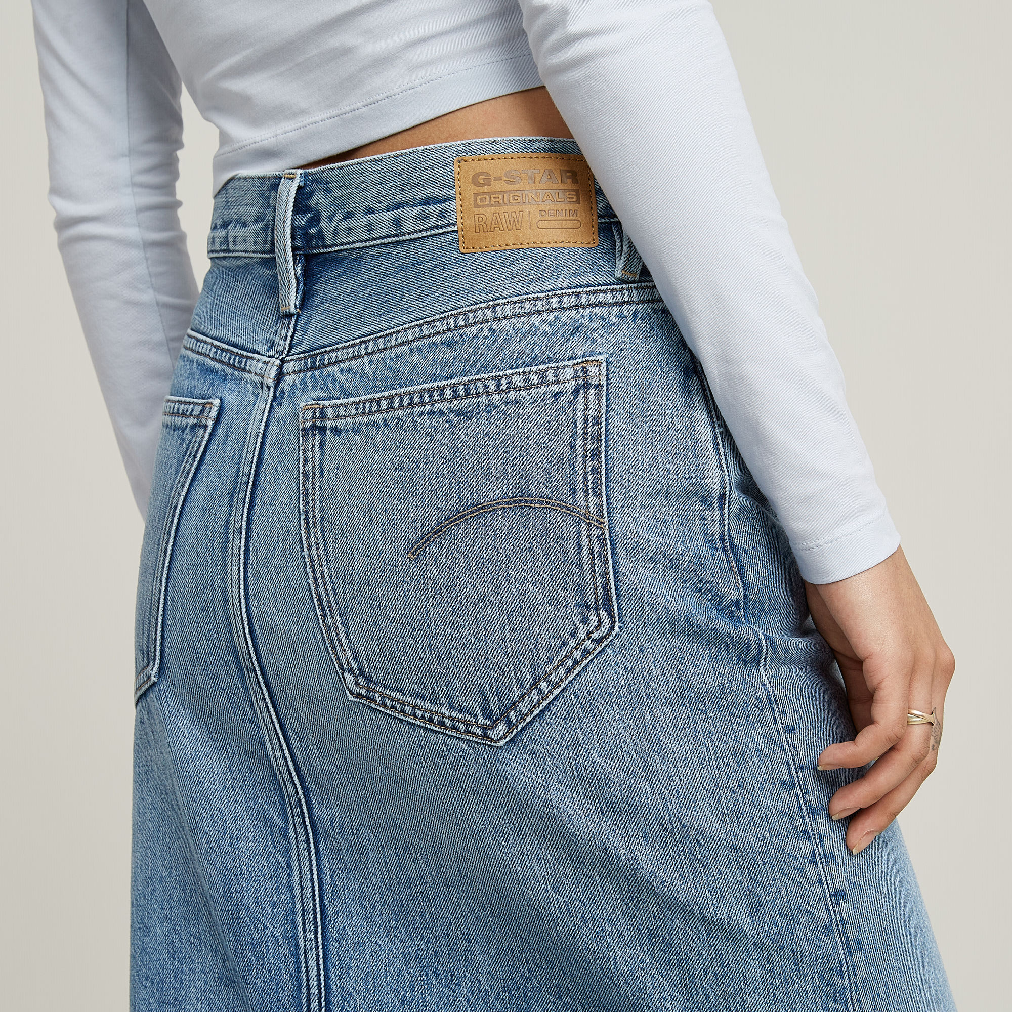 G-Star RAW Viktoria Lange Rok Midden blauw Dames