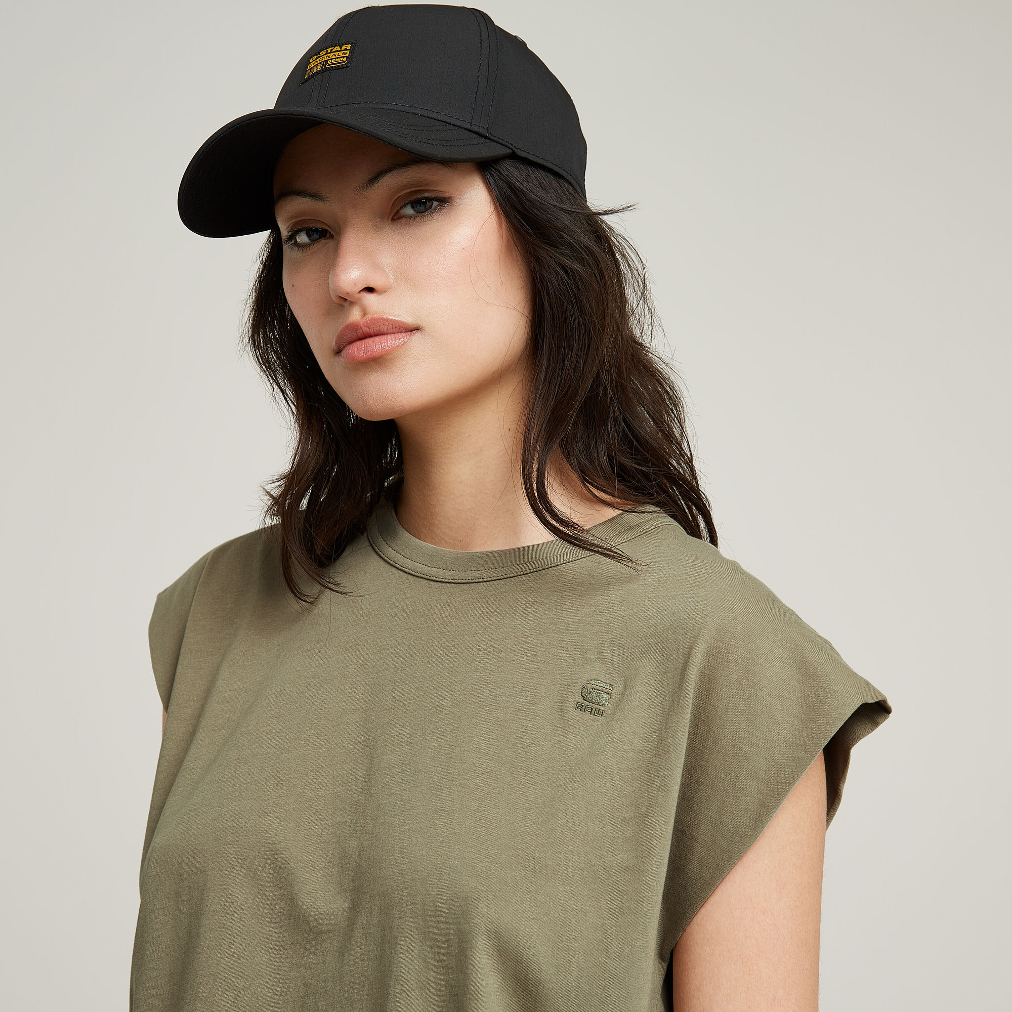 G-Star RAW Open Back Loose Sleeveless Top Groen Dames