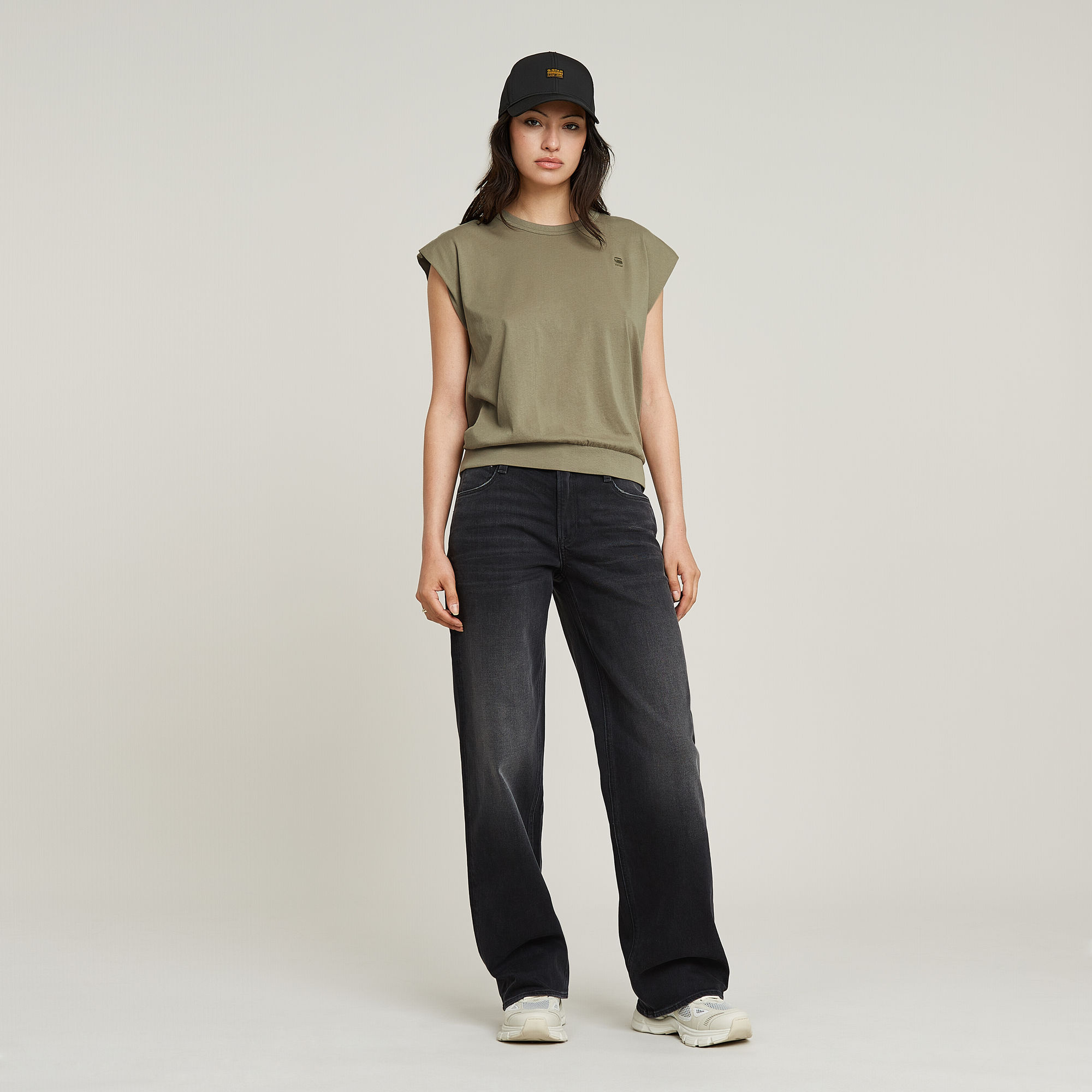 G-Star RAW Open Back Loose Sleeveless Top Groen Dames