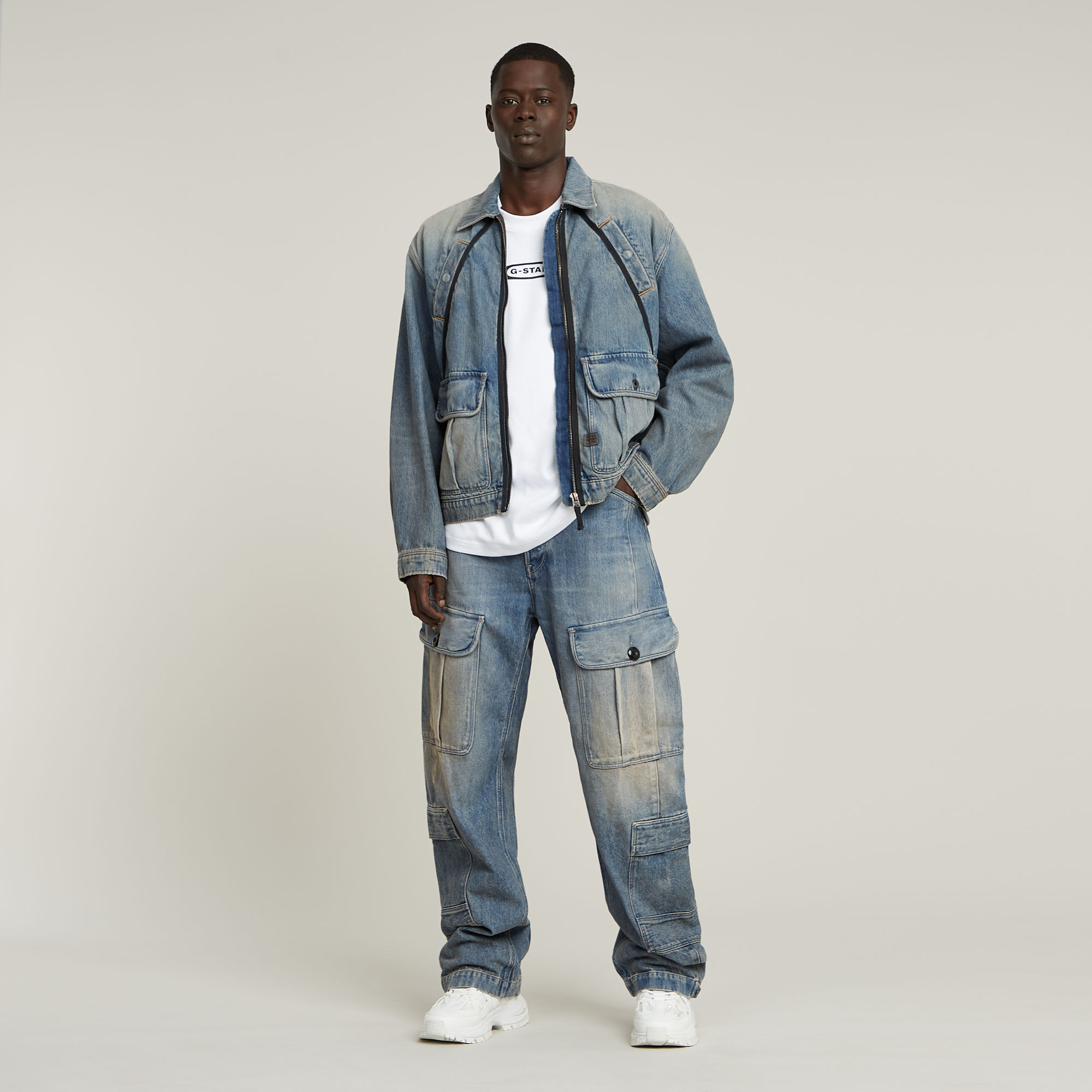 G-Star RAW Bend 3D Cargo Loose Jeans Lichtblauw Heren