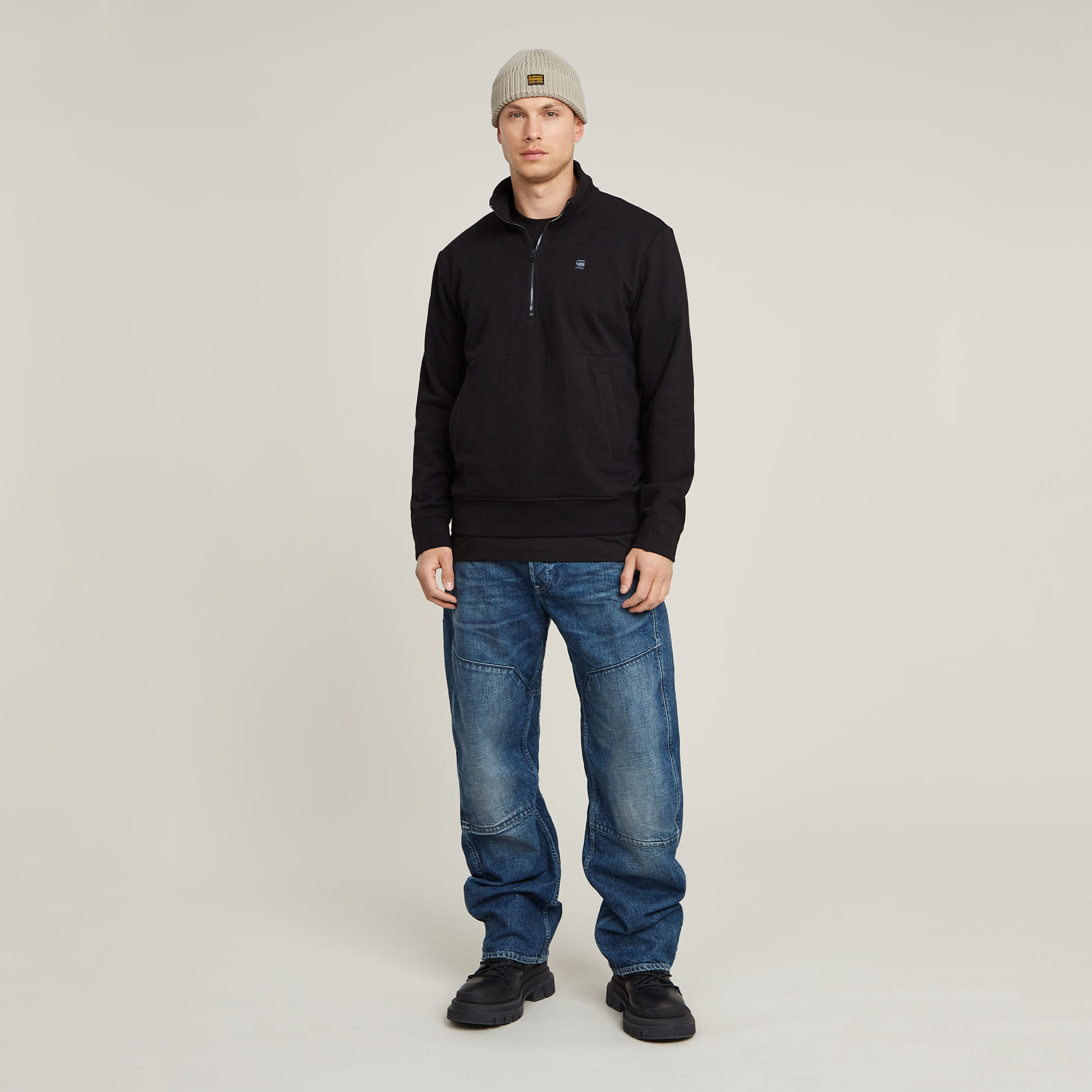 G-Star RAW Nifous Half Zip Sweater Zwart Heren