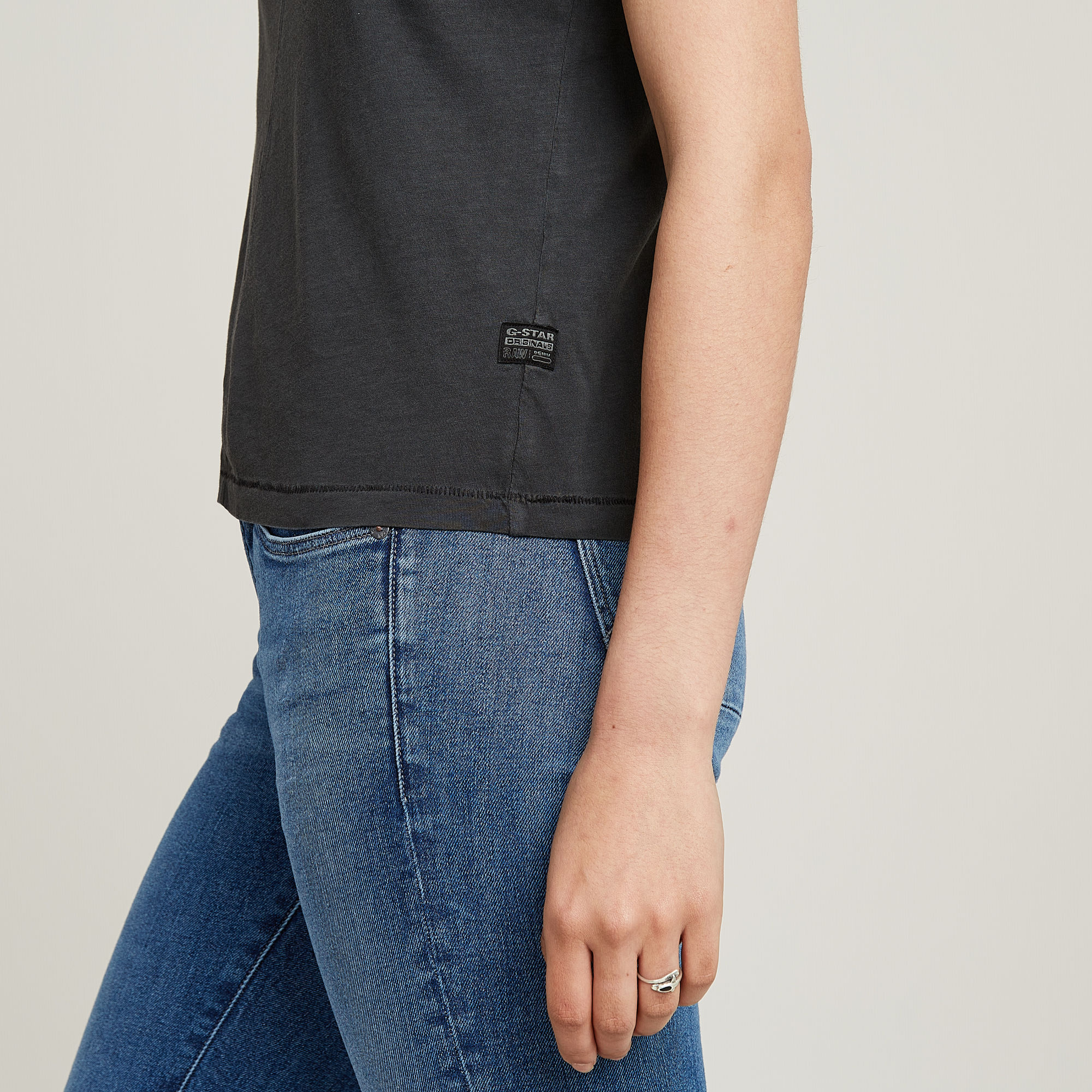G-Star RAW Overdyed Front Seam Top Zwart Dames