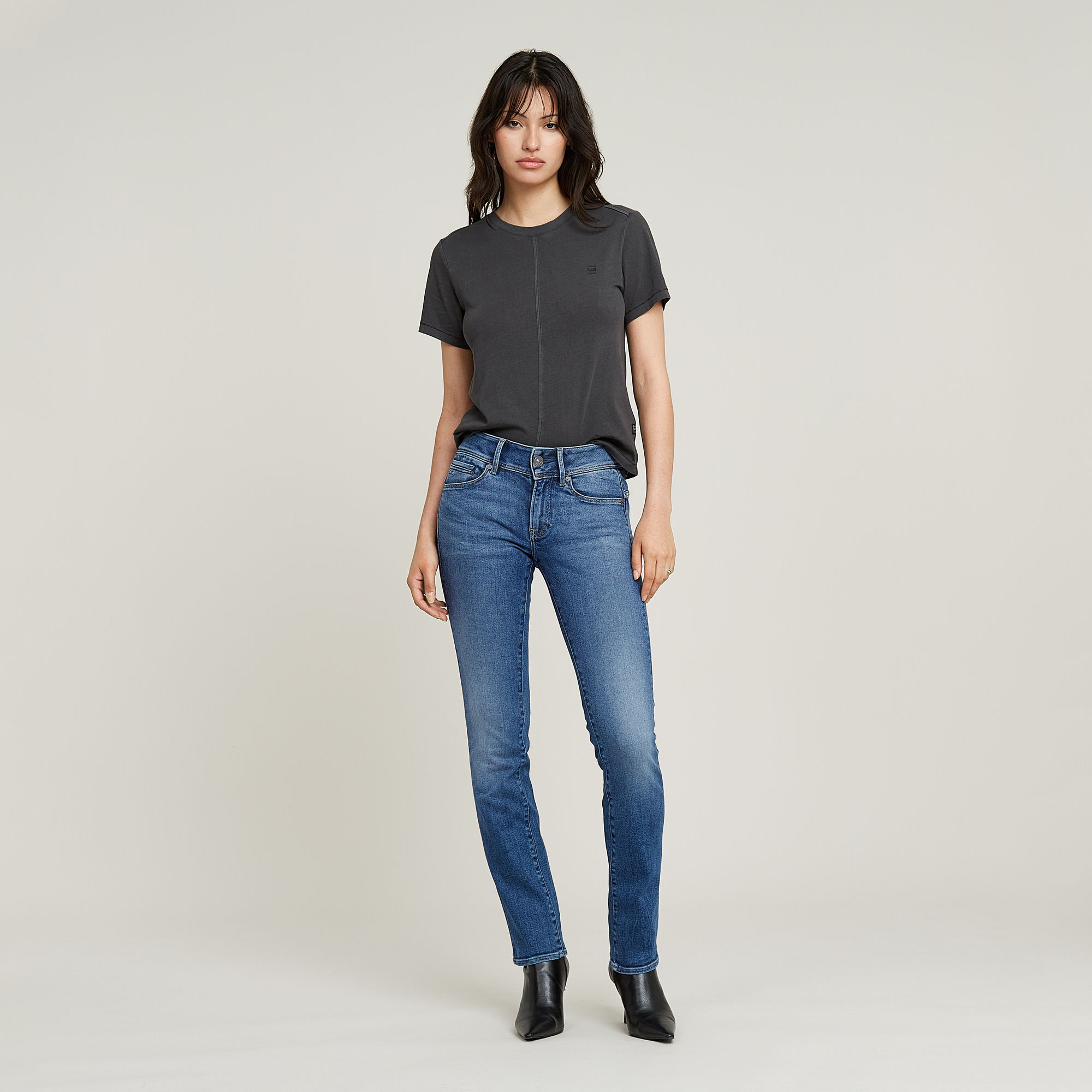 G-Star RAW Overdyed Front Seam Top Zwart Dames