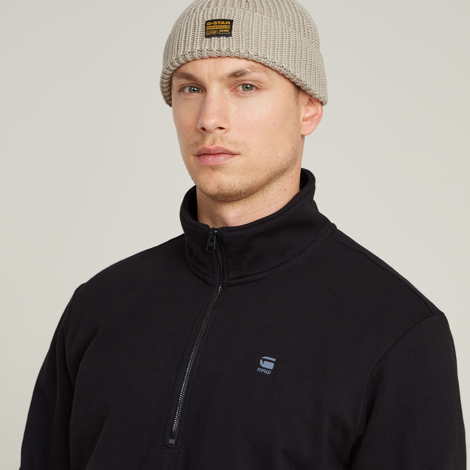 G-Star RAW Nifous Half Zip Sweater Zwart Heren