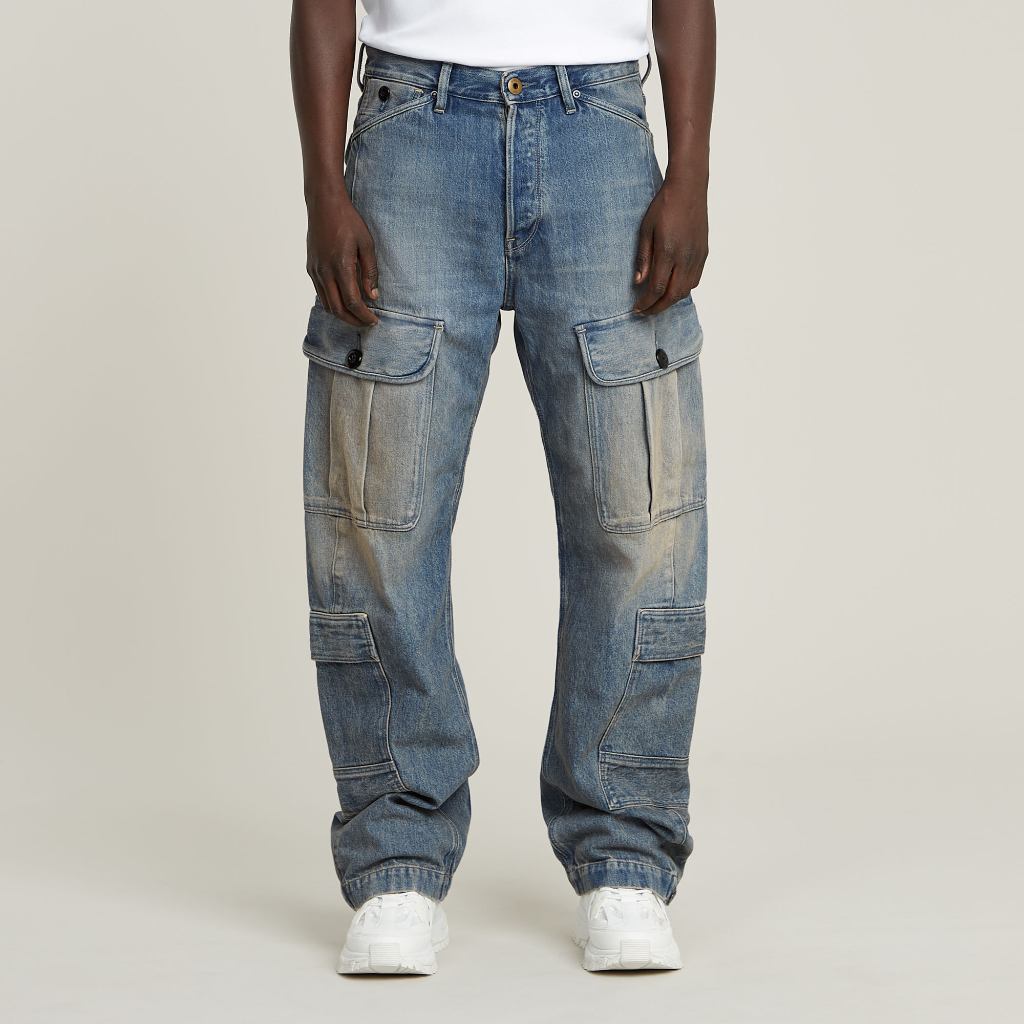 Bend 3D Cargo Loose Jeans - Hellblau - Herren