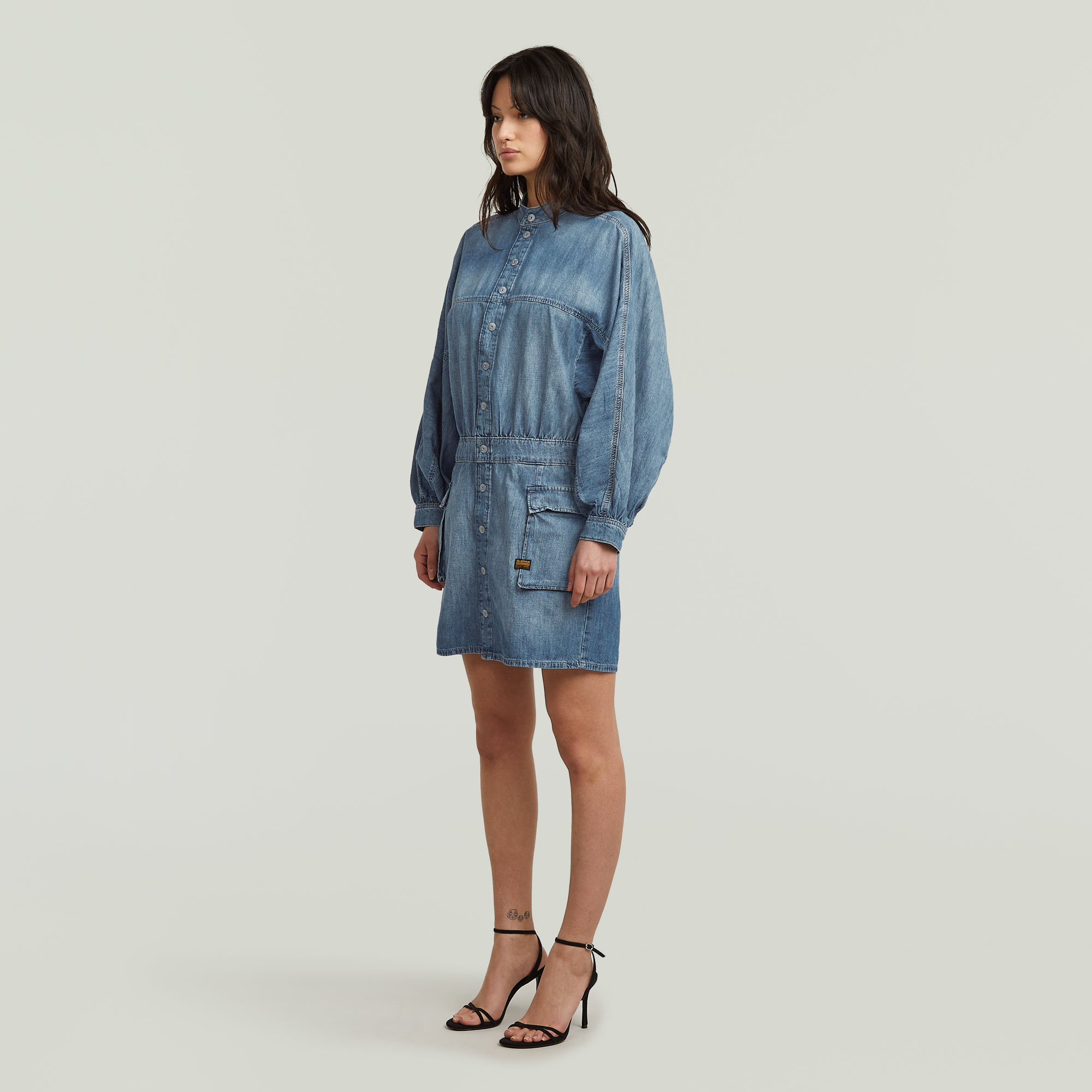 G-Star RAW Macro Balloon Jurk Midden blauw Dames