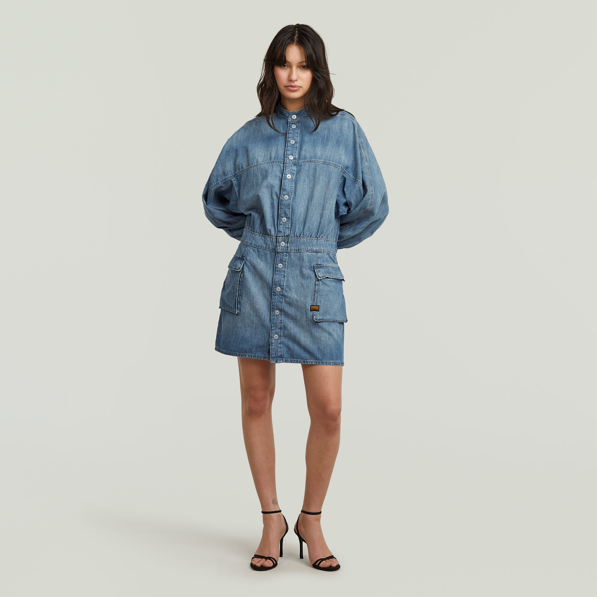G-Star RAW Macro Balloon Jurk Midden blauw Dames