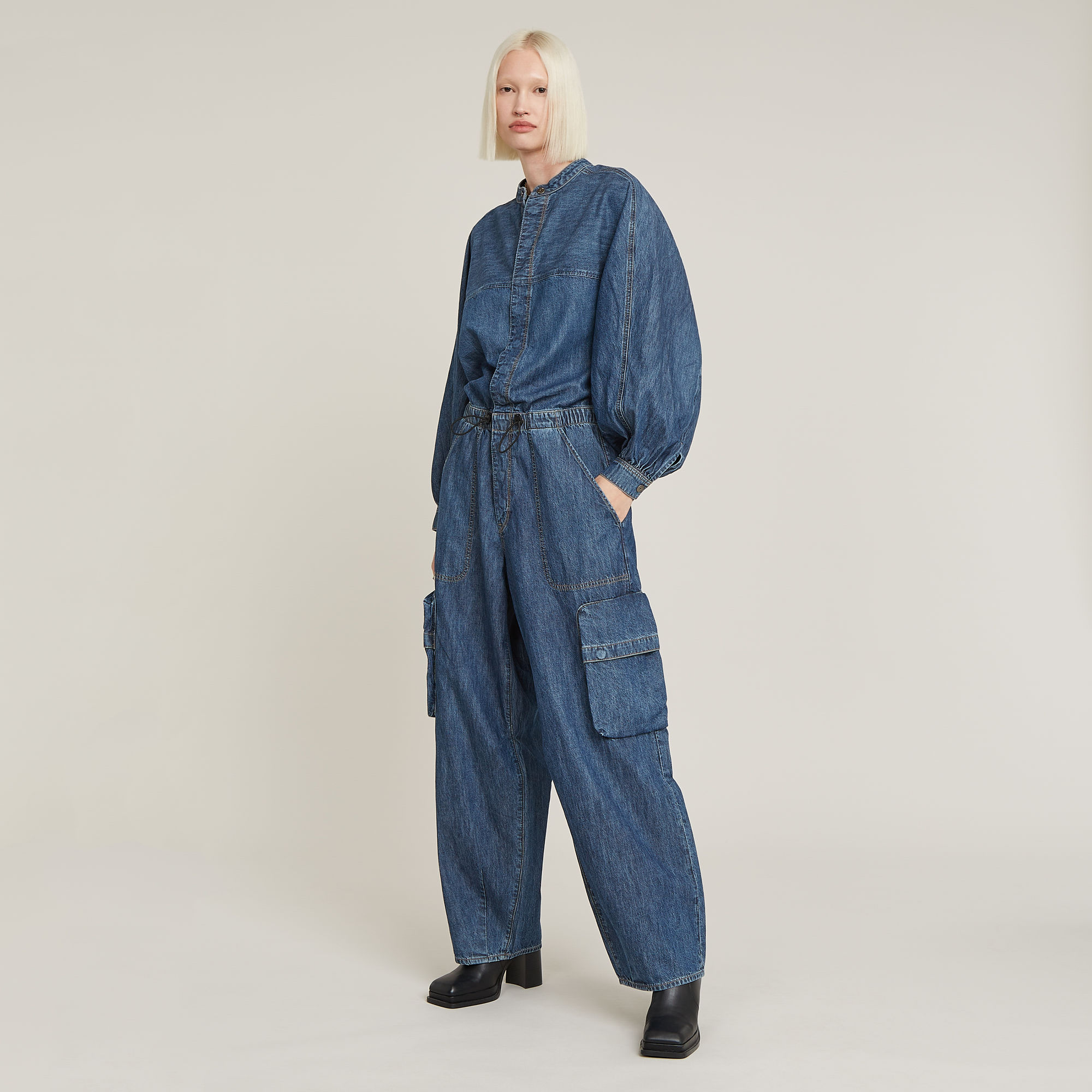 Balloon Jumpsuit - Mittelblau - Damen