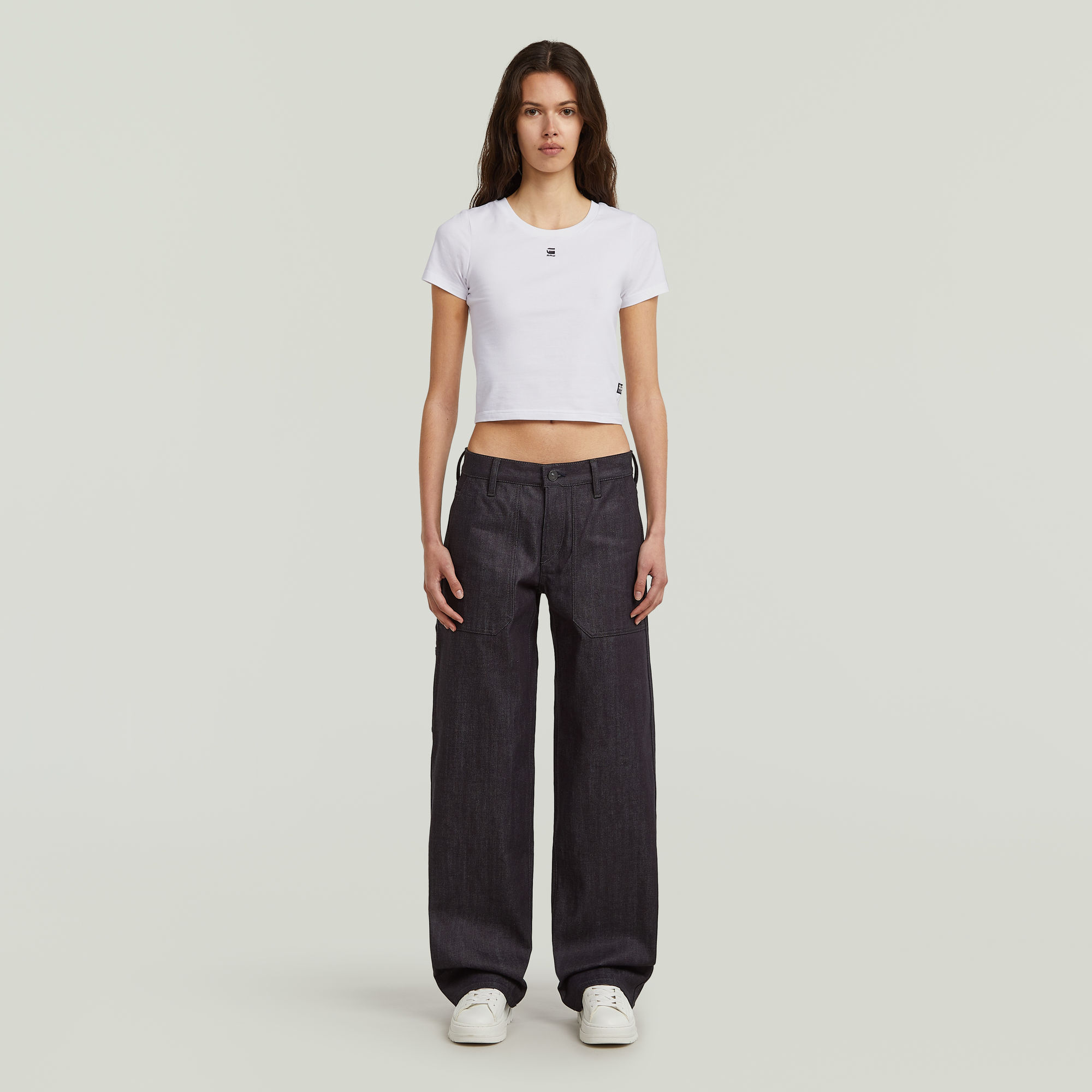 G-Star RAW Cropped Mini Slim Top Wit Dames