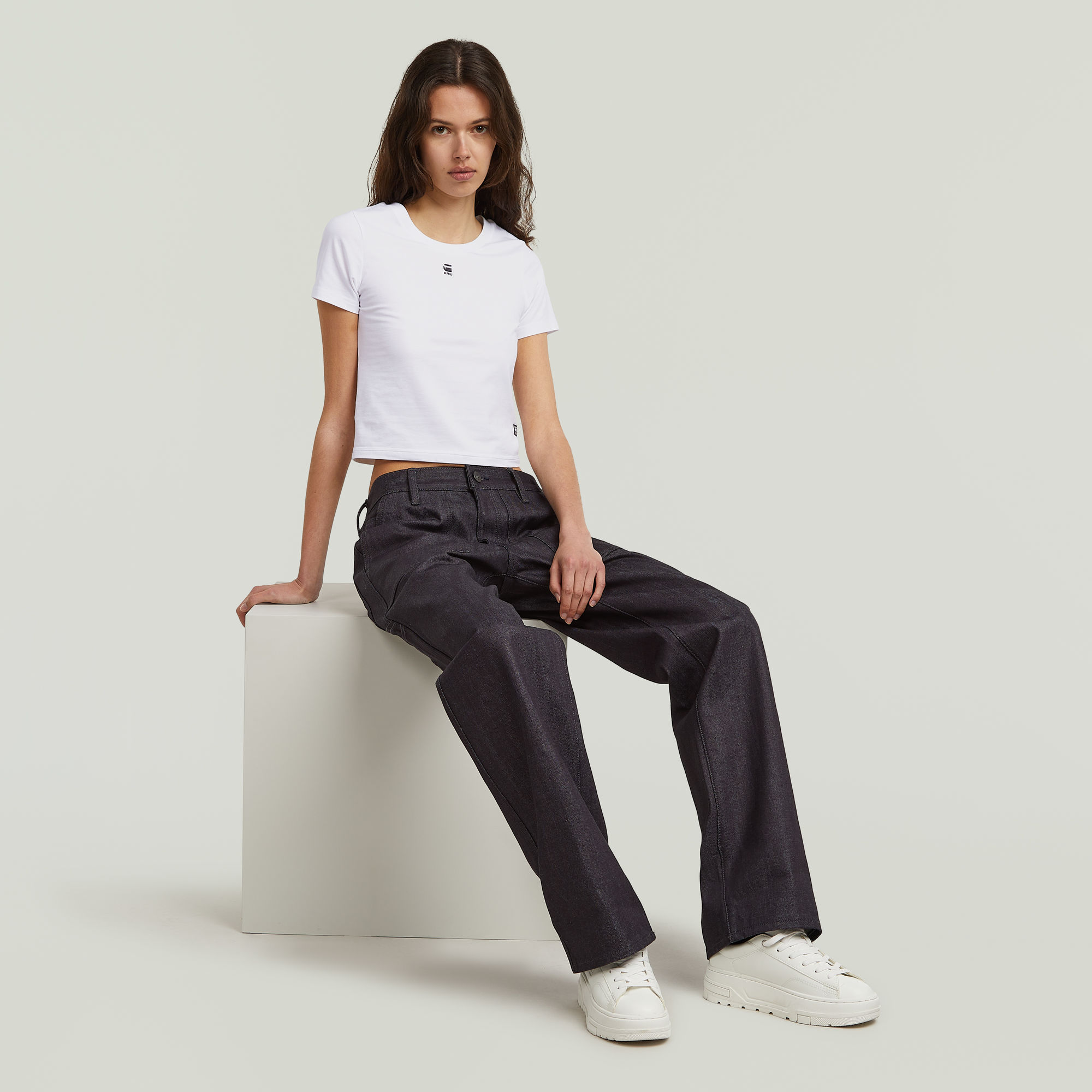 G-Star RAW Cropped Mini Slim Top Wit Dames
