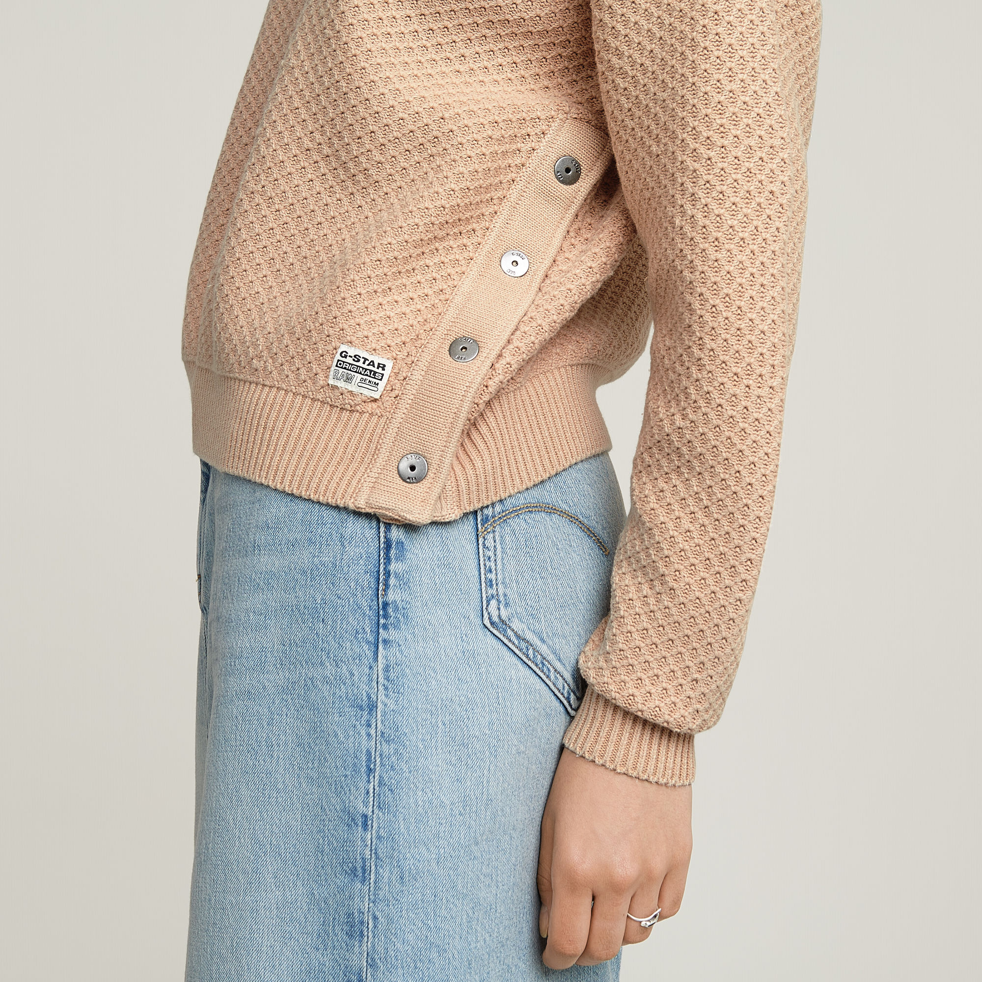 G-Star RAW Overdyed Structure Gebreide Trui Roze Dames